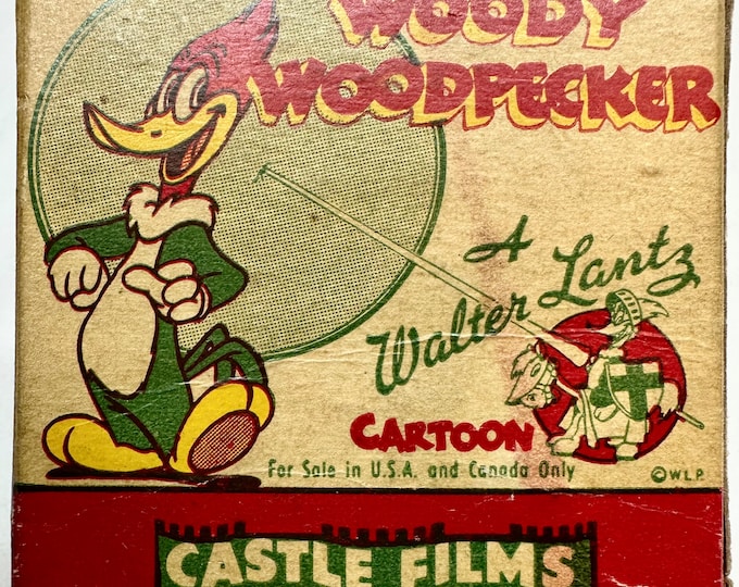 Vintage Woody Woodpecker 8 mm Cartoon Home Movie,Ace in the Hole,A Walter Lantz Cartoon,Castle Films