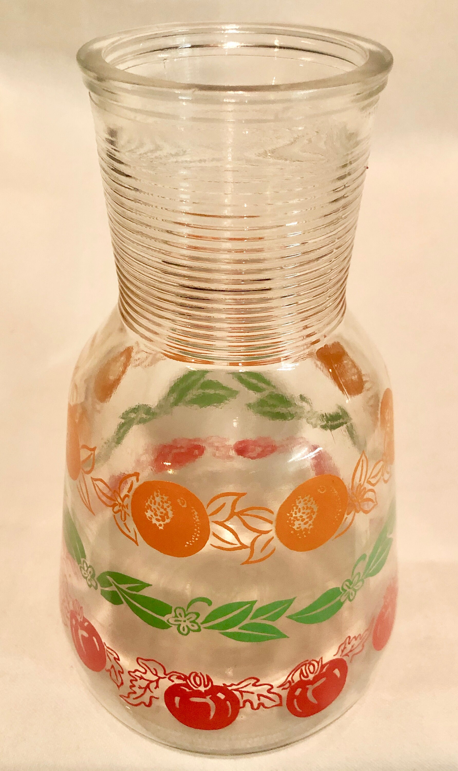 VintageHazel-Atlas Glass Tomato and Orange Juice Carafe