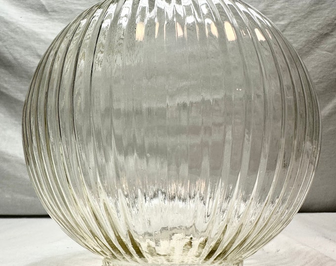 Vintage Ribbed Clear Glass Ceiling Light Shade
