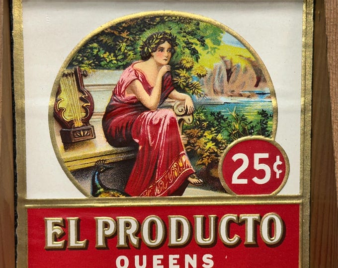 Vintage El Producto Queens Dovetail Wooden Cigar Box,Seven Original Tubes,Factory No 2