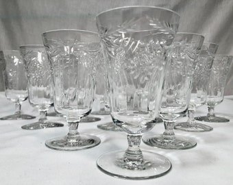 Bicchieri Vintage Fine Etched Clear Crystal Liquor/Wine/Champagne/Aperitif - Set di 14