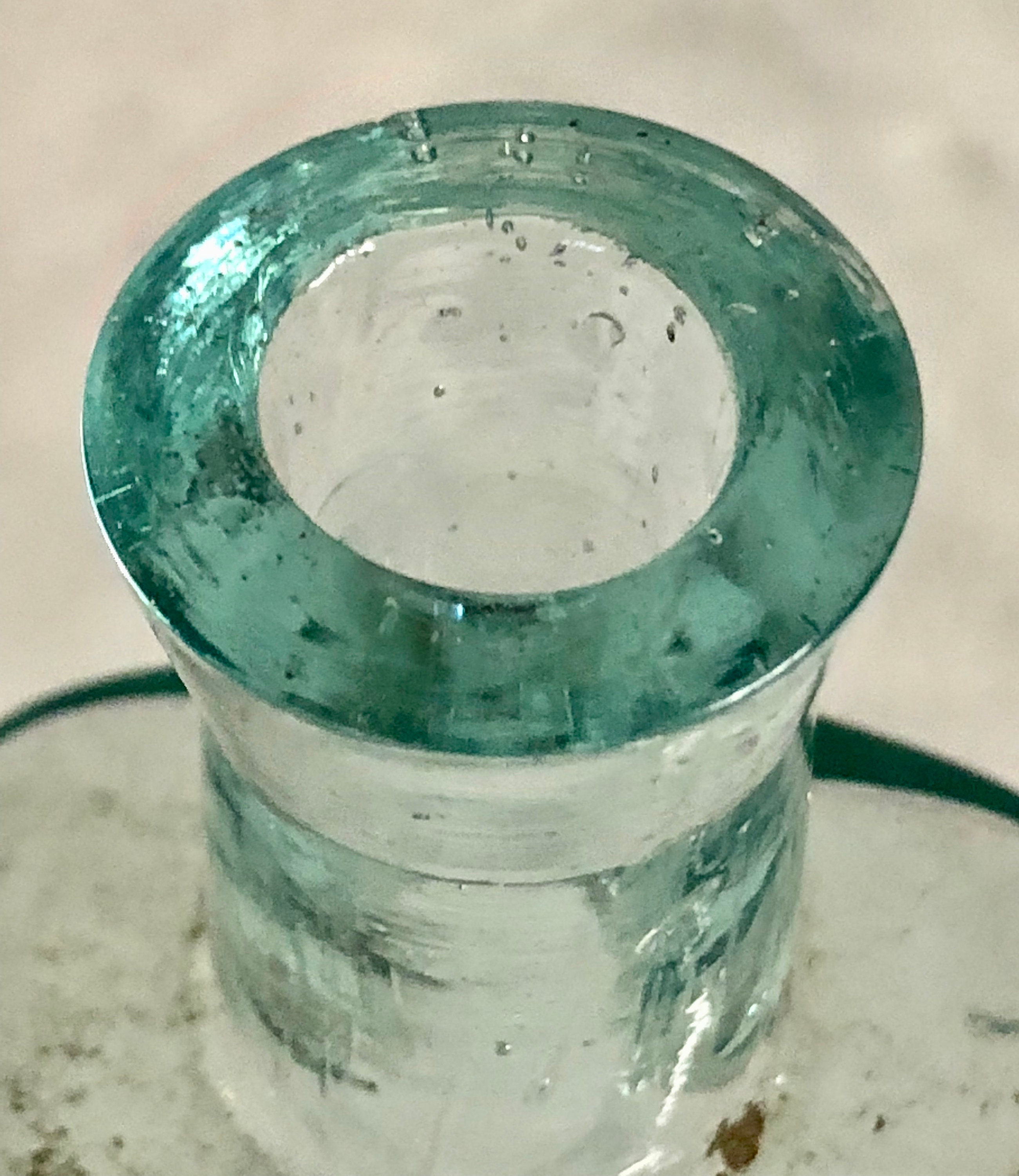 Vintage 1900's Baker's Flavoring Extracts Green Tint Glass Bottle