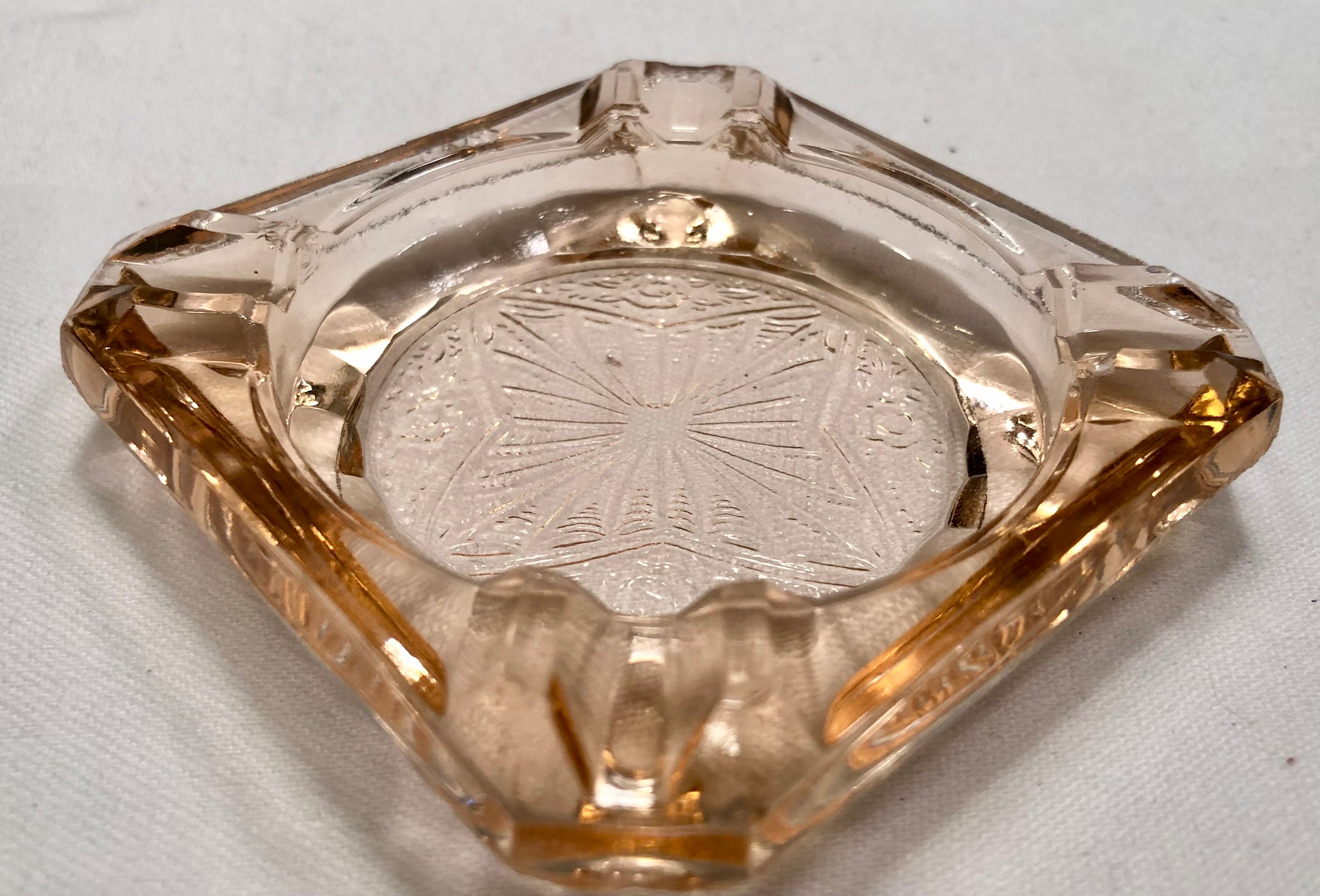 Vintage Blush Pink Depression Glass Ashtray