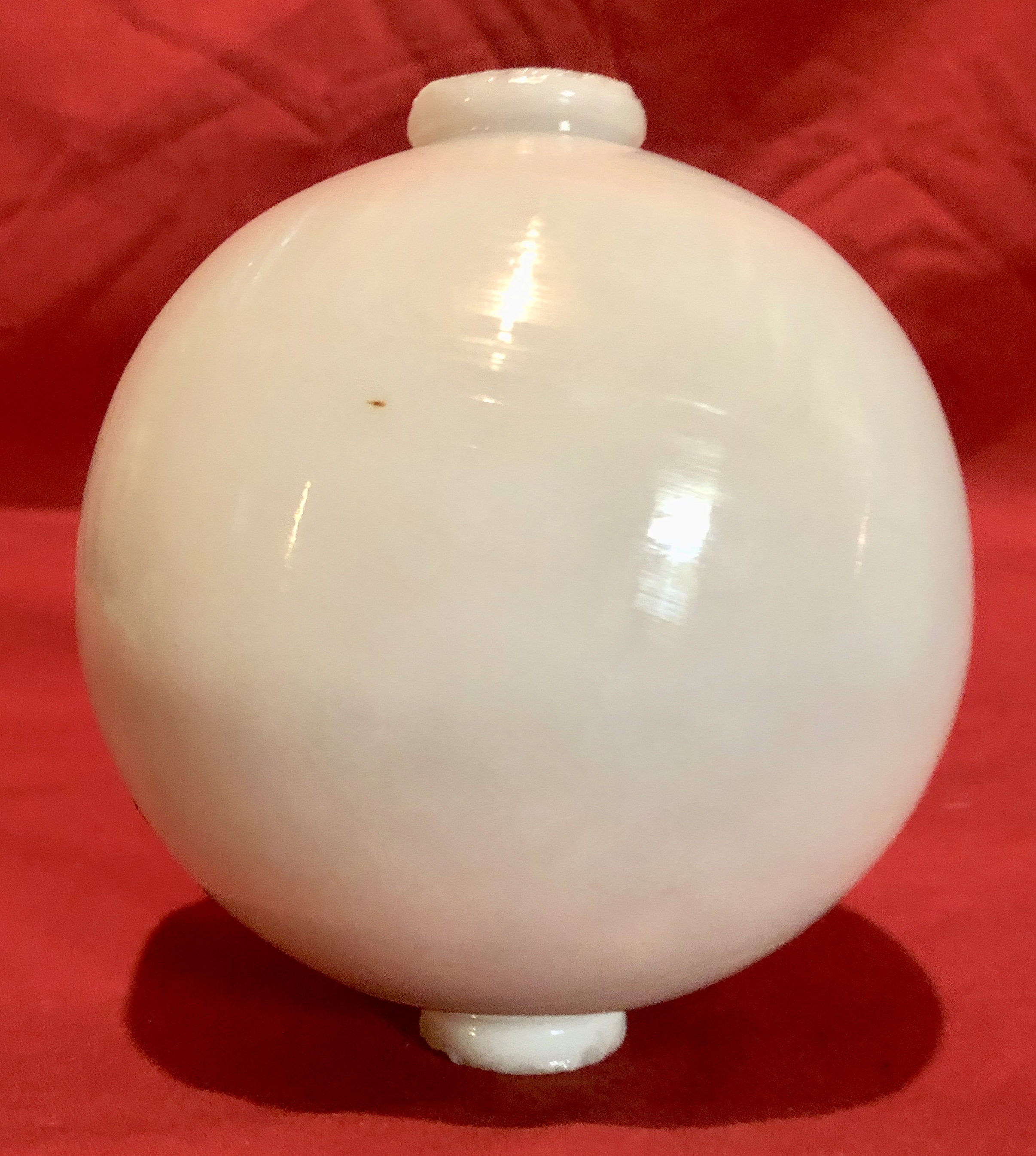 Vintage Lightening Rod/Weathervane White Milk Glass Ball Globe