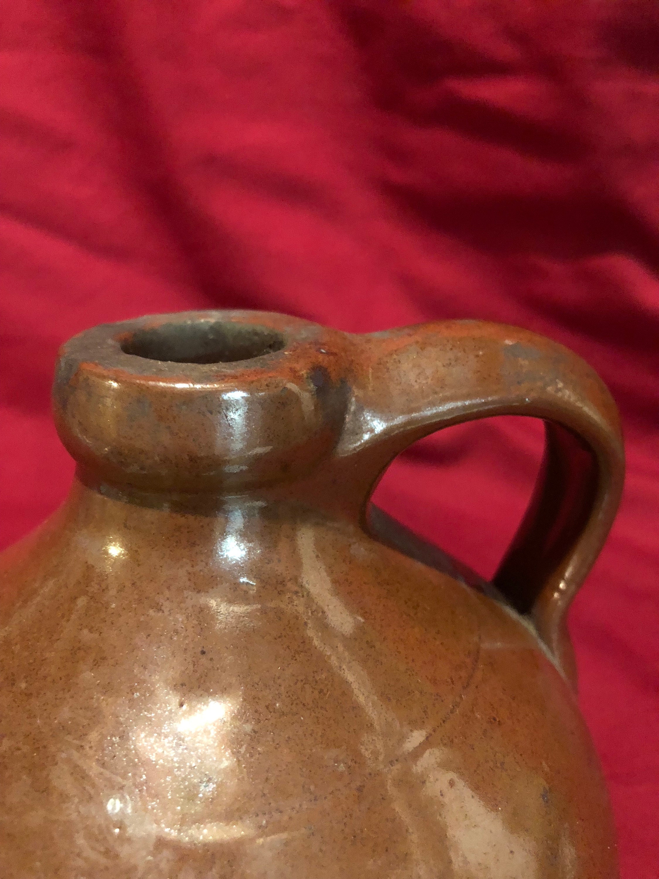 Antique Brown Glazed Stoneware Jug circa 1800's