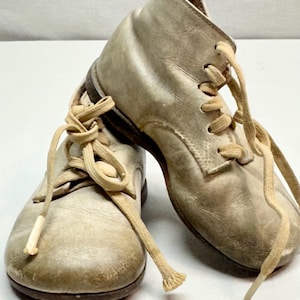 Vintage witte leren baby-/peuterschoenen