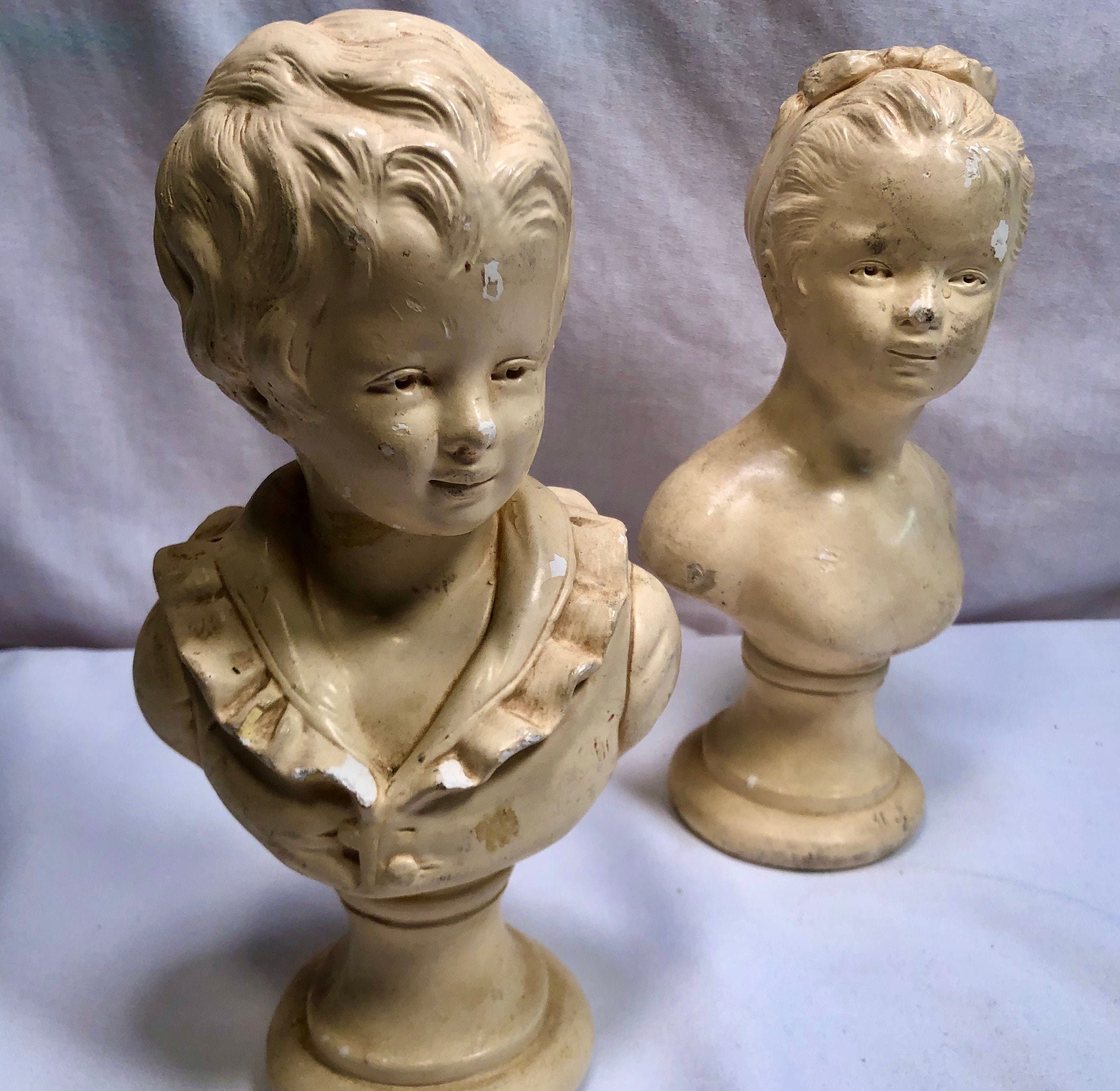 Vintage Children's Head Sculptures