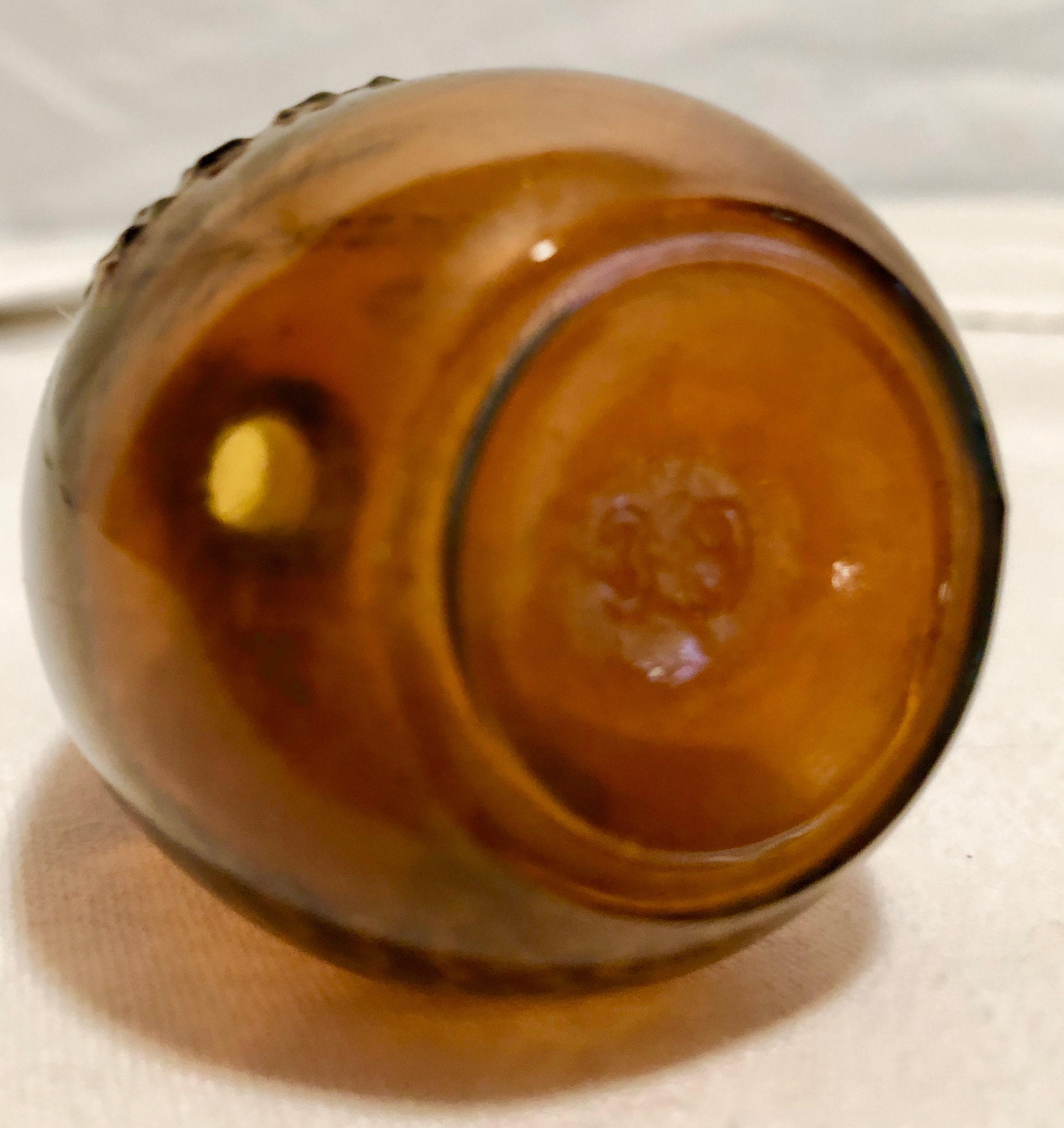 Antique Valentine's Meat Juice Amber Glass Bottle