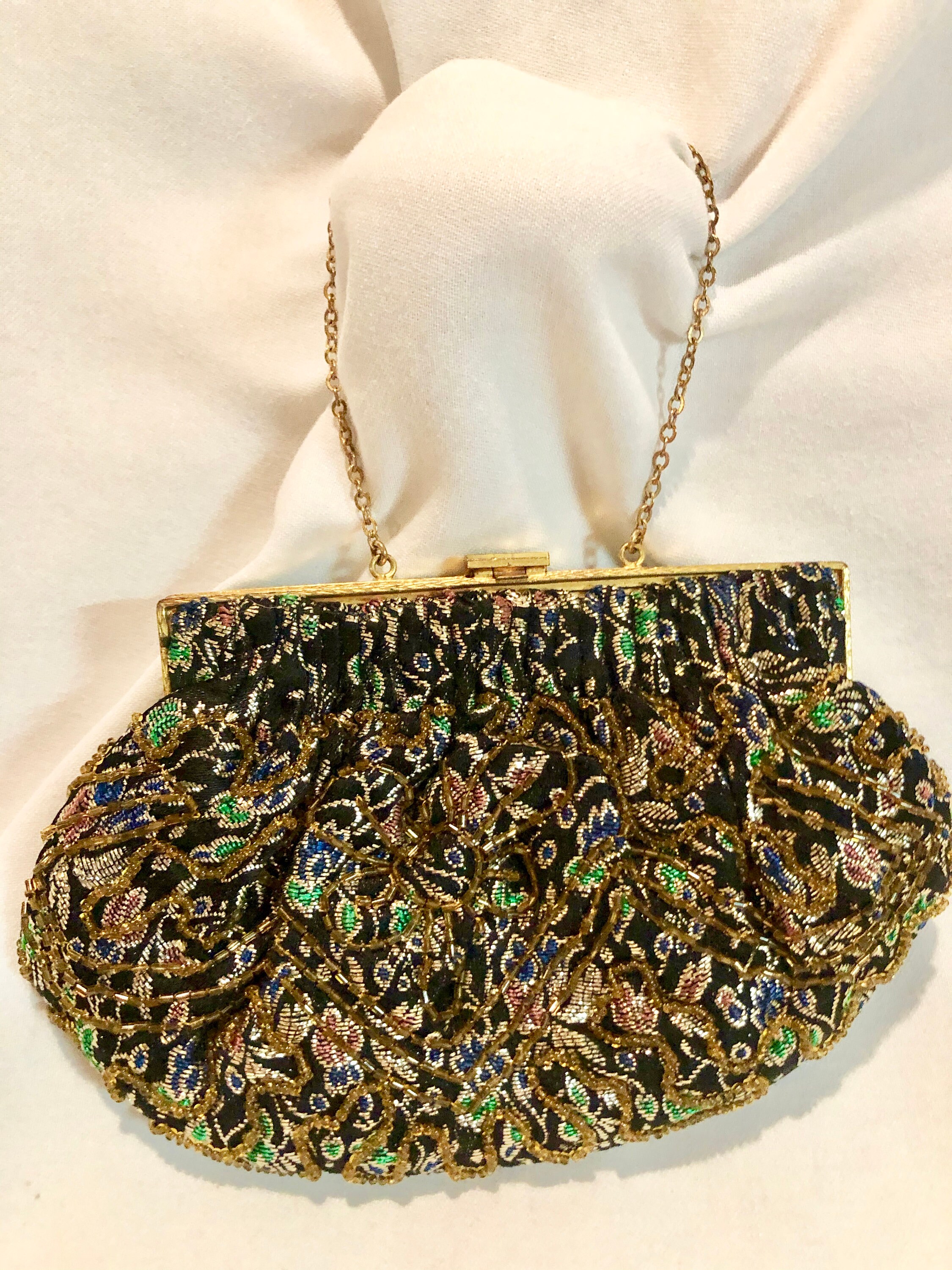 Vintage Multicolored Beaded Handbag