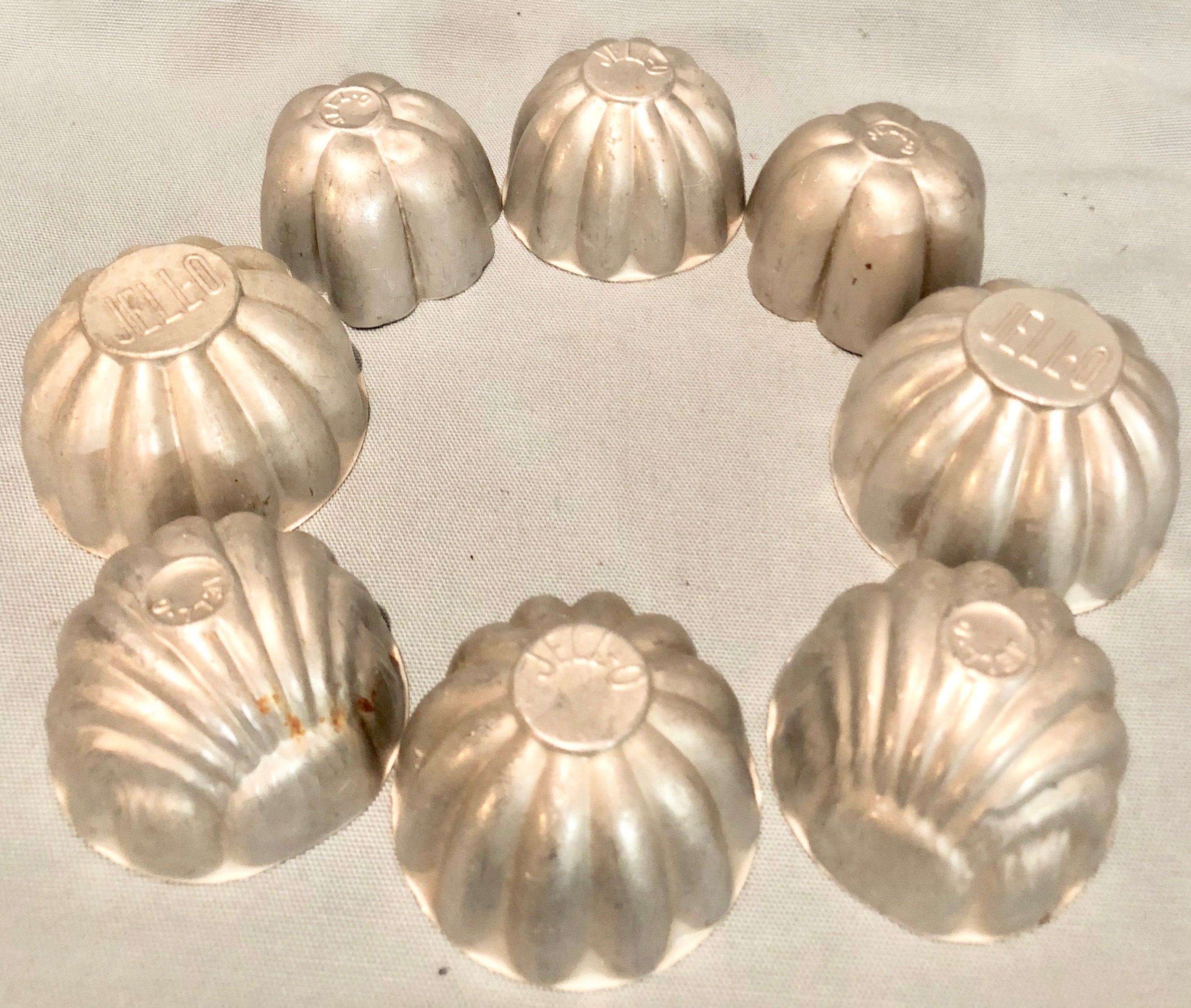 Jello Vintage Tin Molds Four Styles & Sizes Total Set of Eight