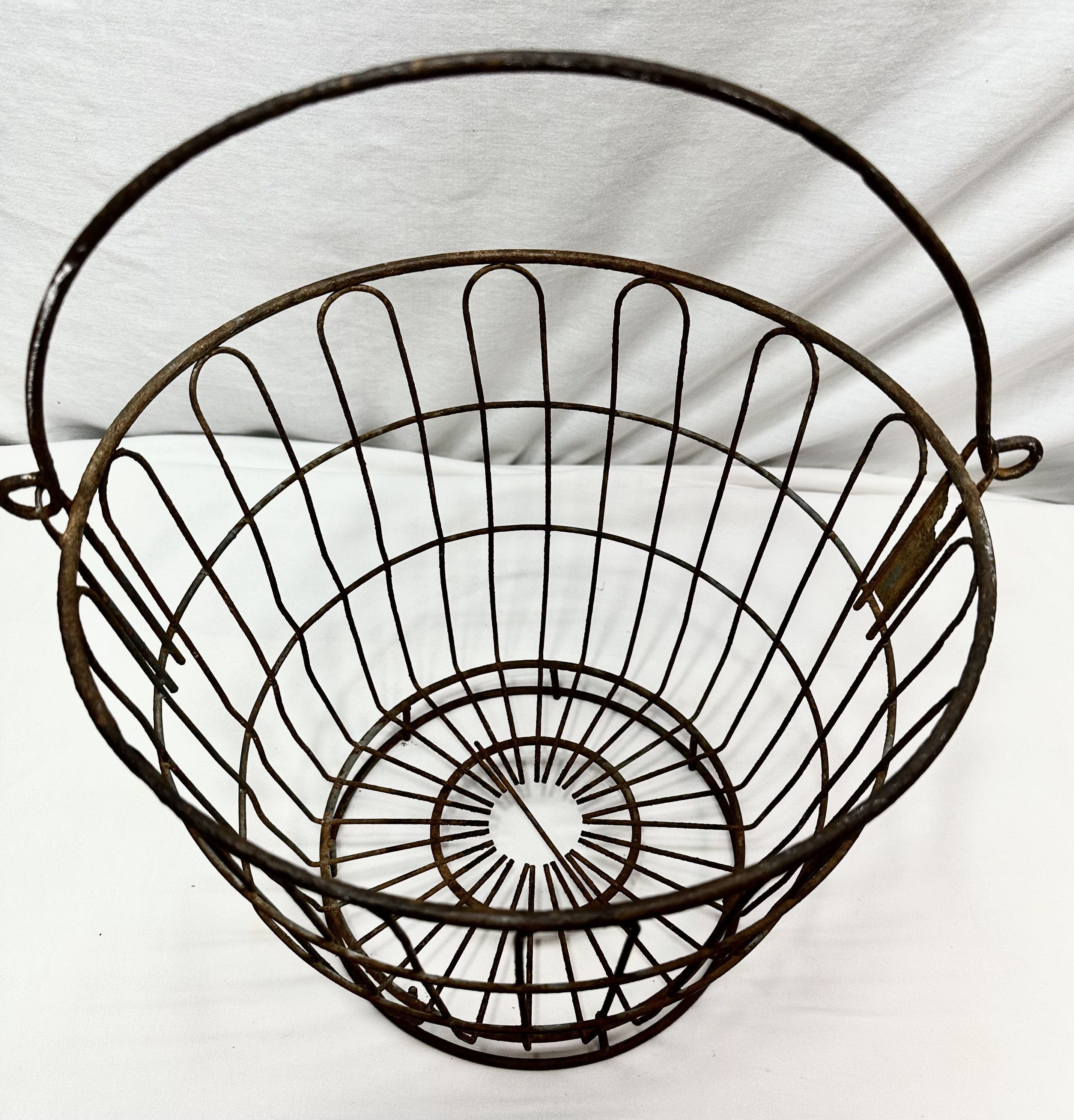 Old wire and mesh egg basket