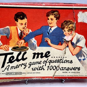 Vintage Tell Me Question and Answer Game, Spears Games, Great Britain/Canada,Circa 1940s