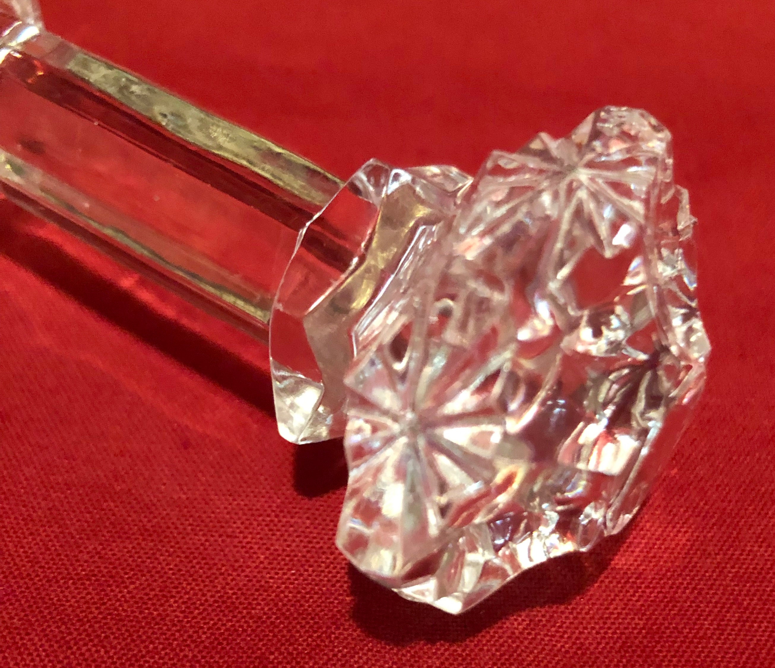 Antique Victorian Clear Cut Glass Knife Rests Set of Eight