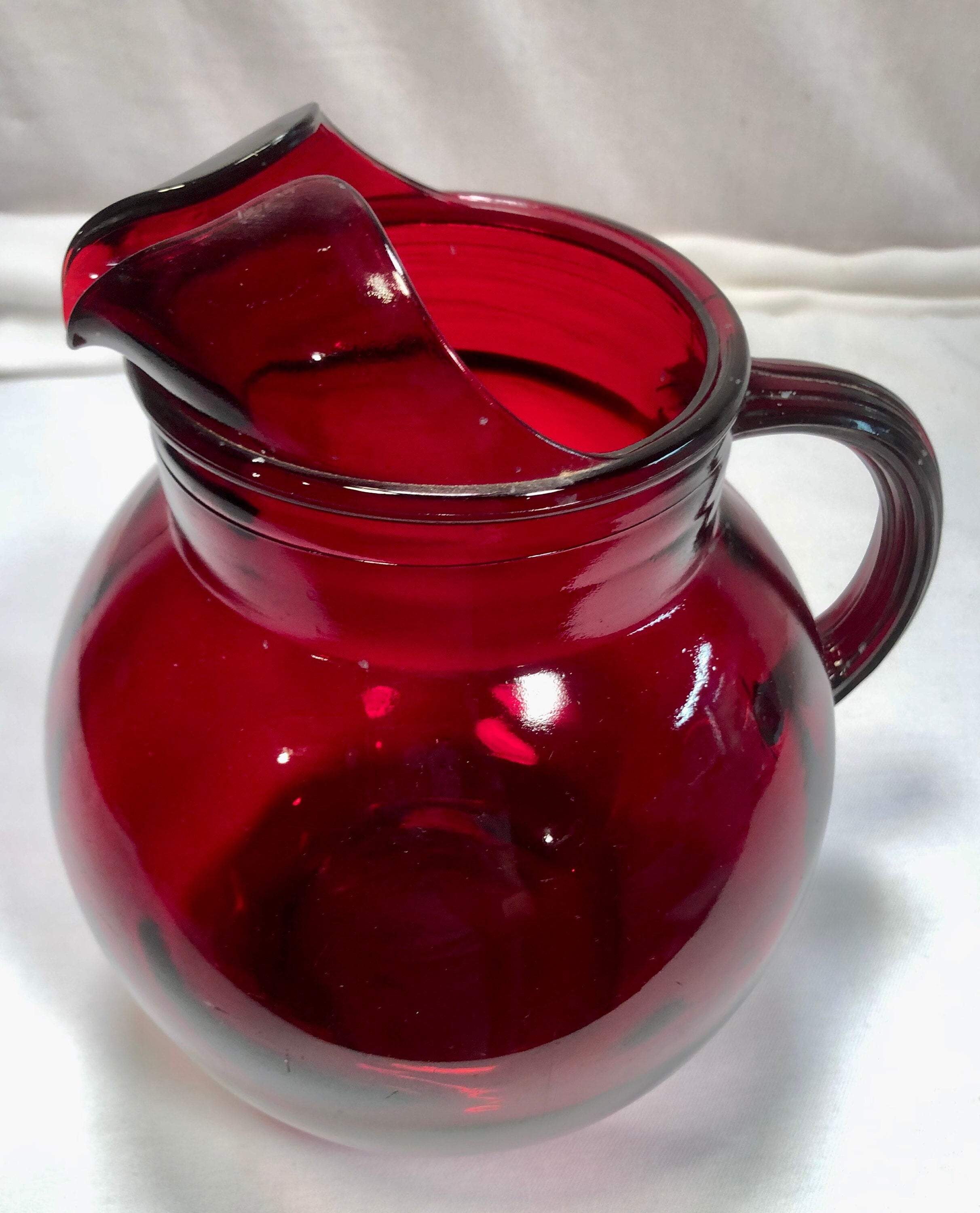 Vintage Federal Glass Square Glass Orange Juice Pitcher