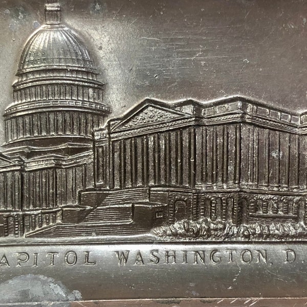 Vintage Capitol Washington D C Souvenir Metal Tray