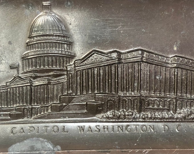 Vintage Capitol Washington D C Souvenir Metal Tray