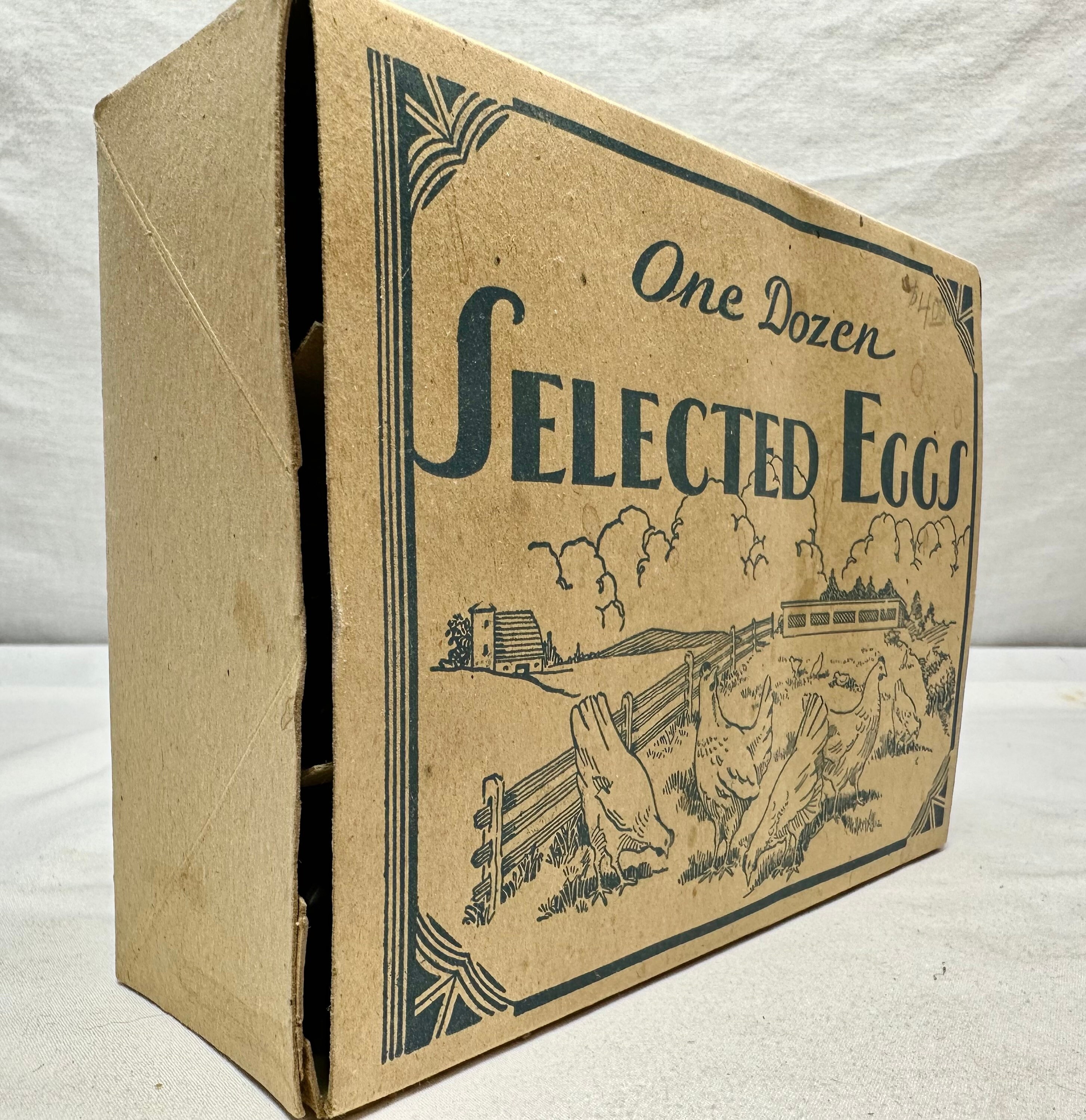 Vintage One Dozen ‘Selected Eggs’ Cardboard Egg Box