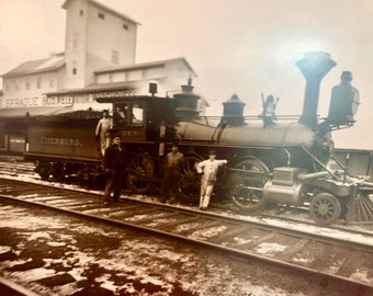 Eisenbahn/Zug/Dampfmaschine Nr. 243, Fitchburg Foto, ca. 1800, Sepia