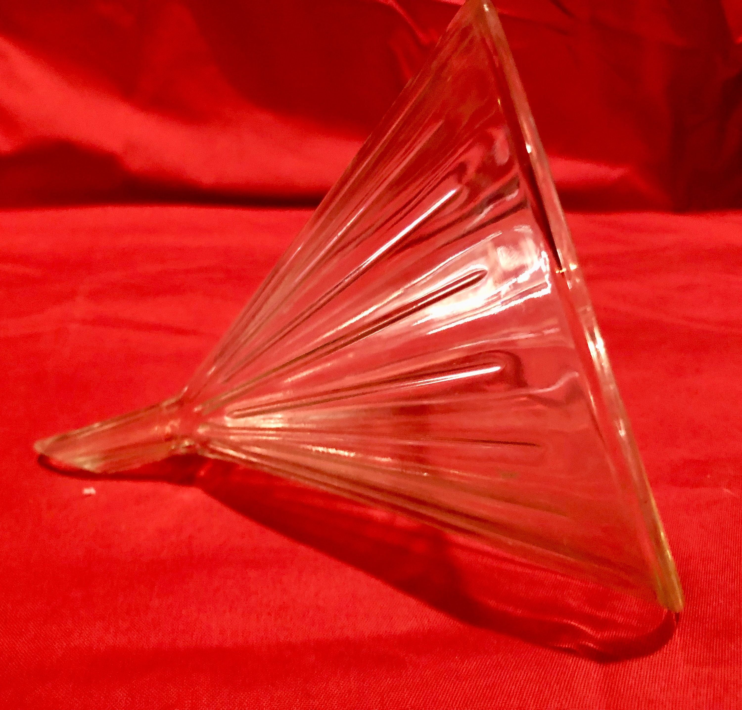 Vintage Large Clear Glass Funnel