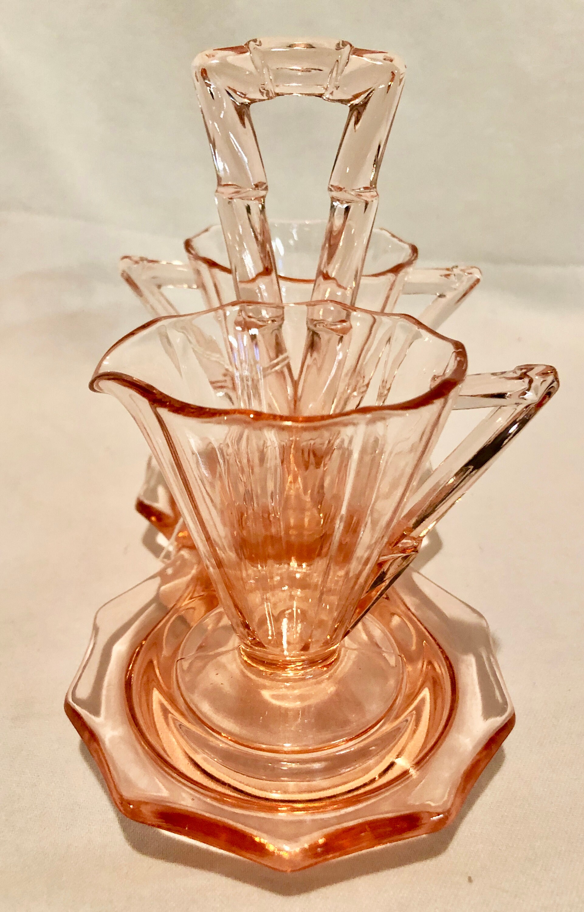Pink Glass Sugar And Creamer Set at Dorothy Stewart blog