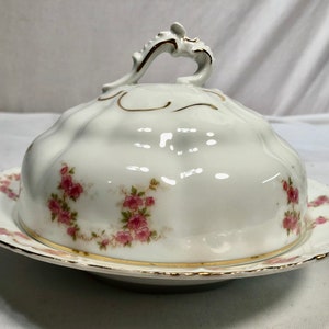 Vintage M&Z Imperial Vienna Austria China/Porzellan Übertopf Butterdeller mit Rosen Blumenmuster
