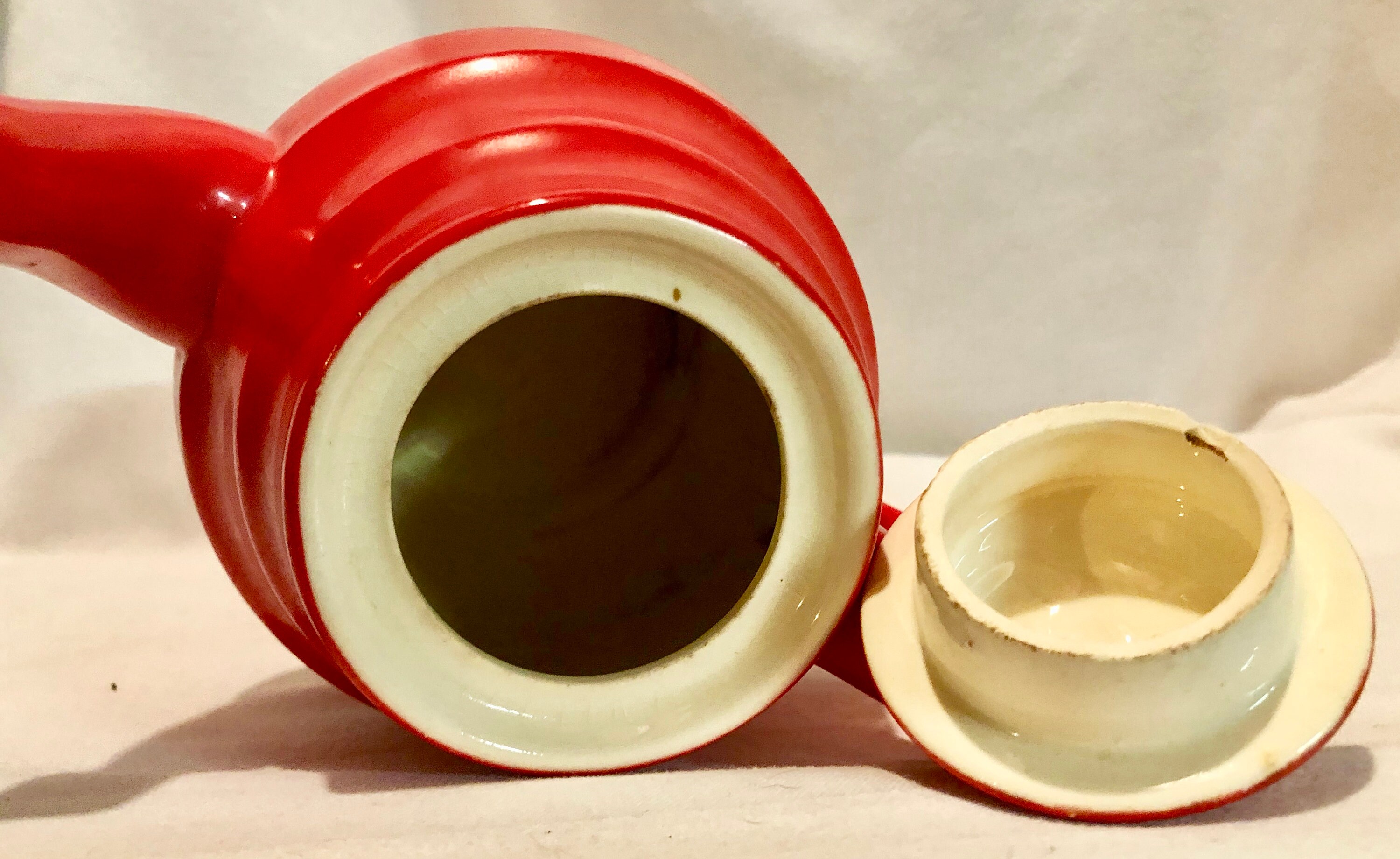 Vintage Universal Cambridge Red Teapot, Universal Cambridge Pottery Co