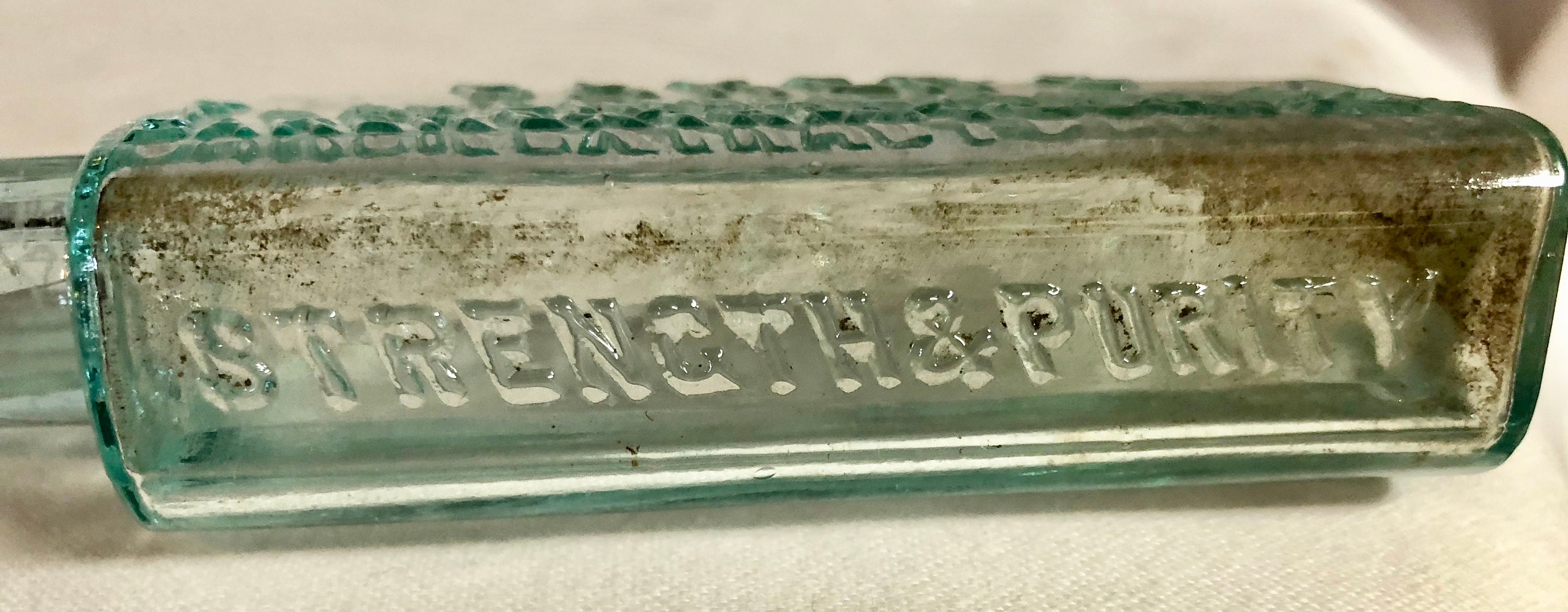 Vintage 1900's Baker's Flavoring Extracts Green Tint Glass Bottle