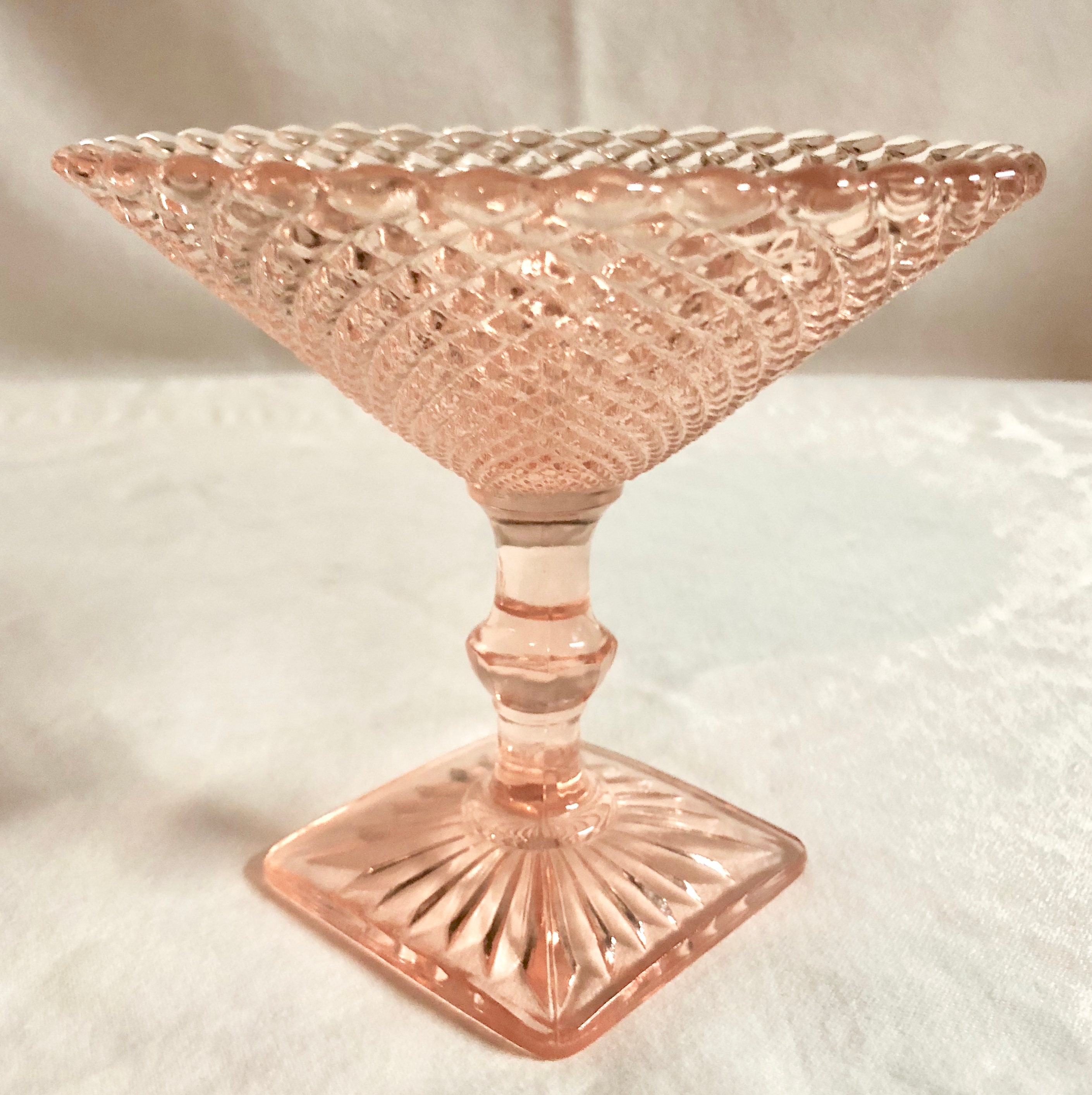 Antique Blush Pink Miss America Depression Glass Footed