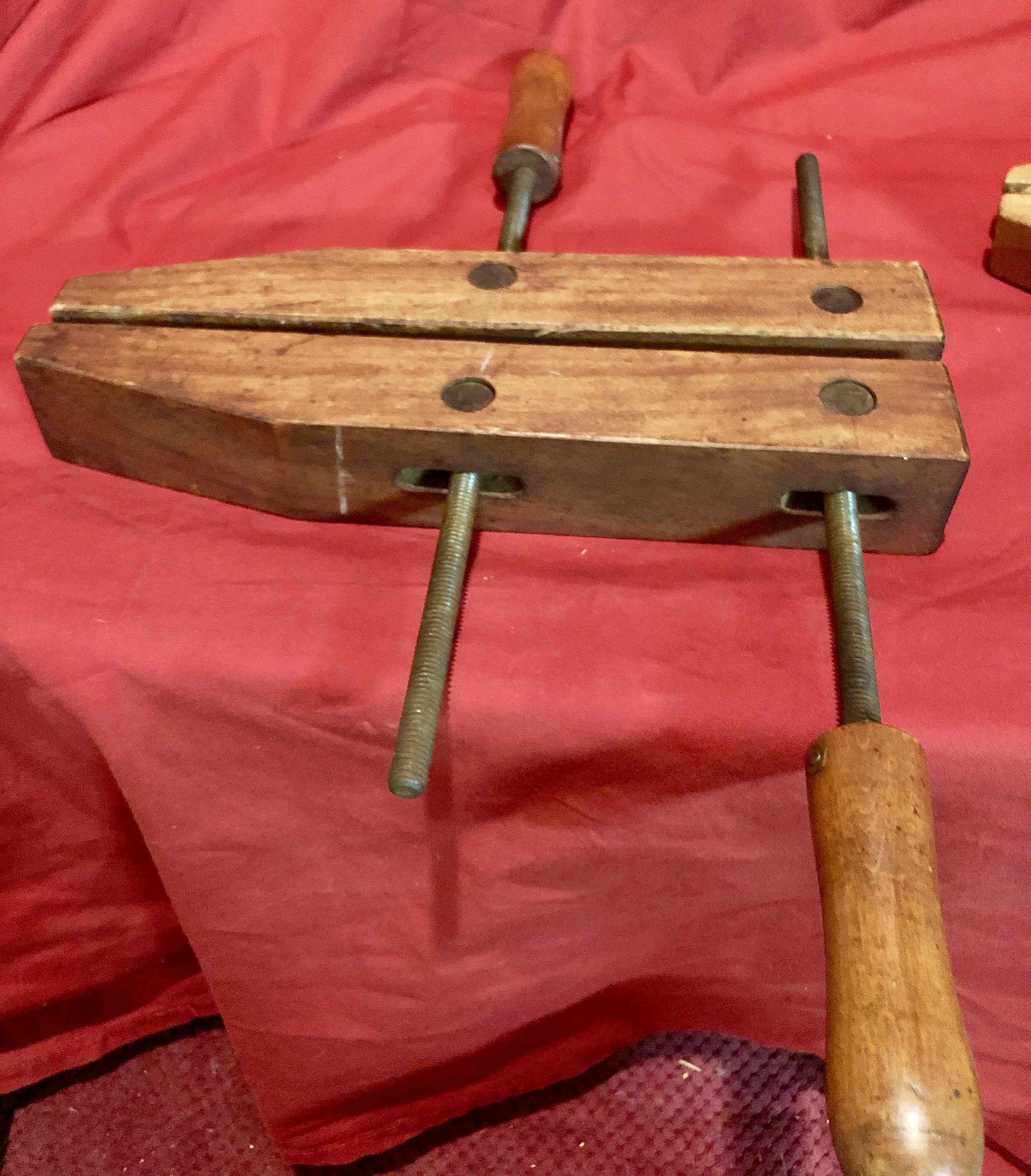 VintageWooden Adjustable Clamps circa 1950's Set of Two