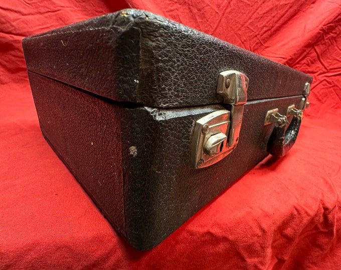 Vintage Square Black Hardcover Suitcase/Overnight Bag