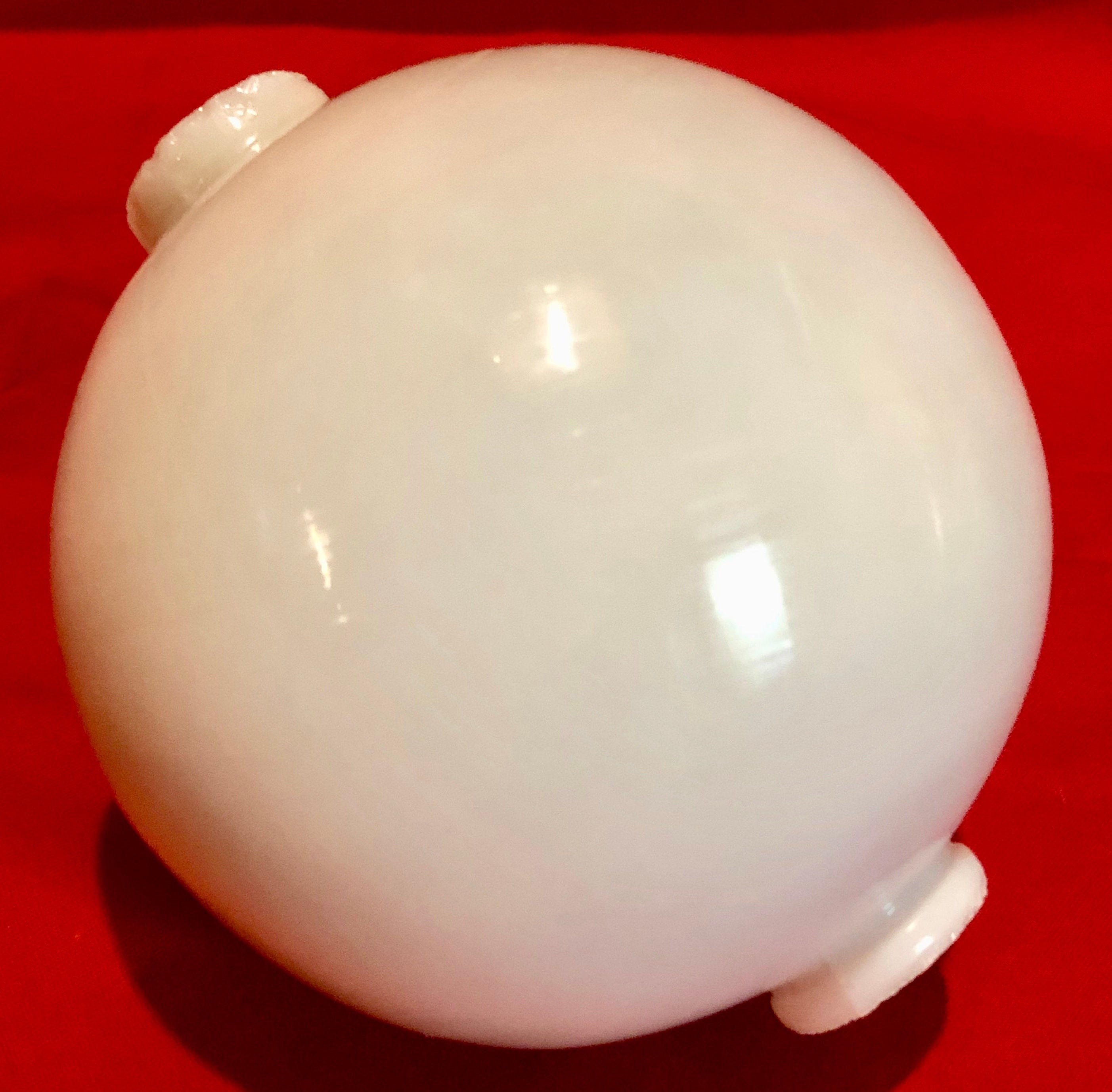 Vintage Lightening Rod/Weathervane White Milk Glass Ball Globe