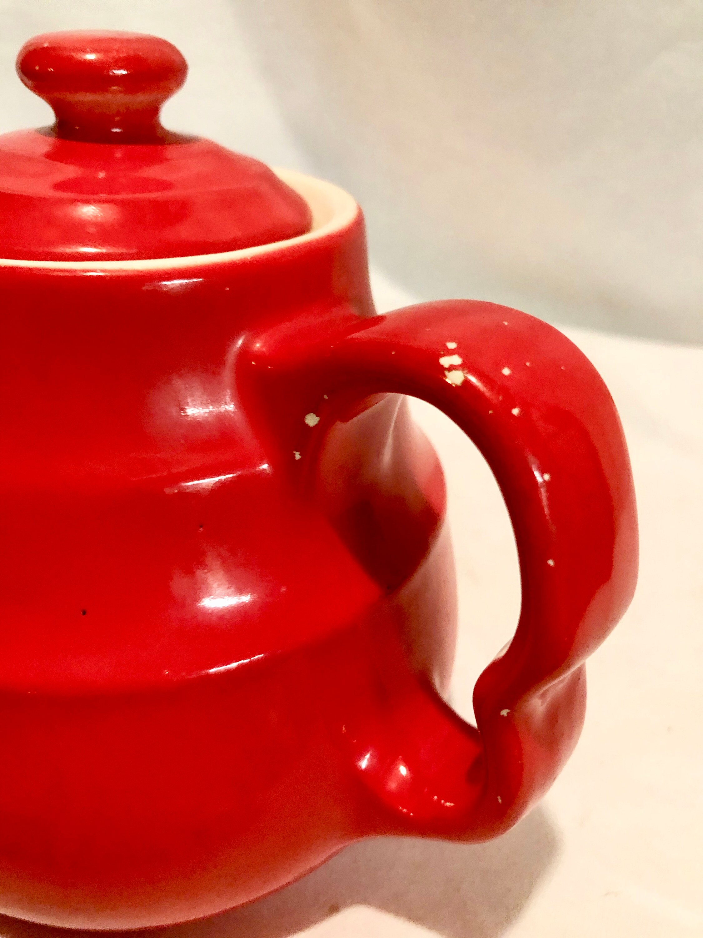 Vintage Universal Cambridge Red Teapot, Universal Cambridge Pottery Co