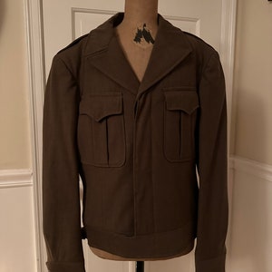 Vintage WWII abgeschnittene Wolle Ike Armee Jacke Größe 36R