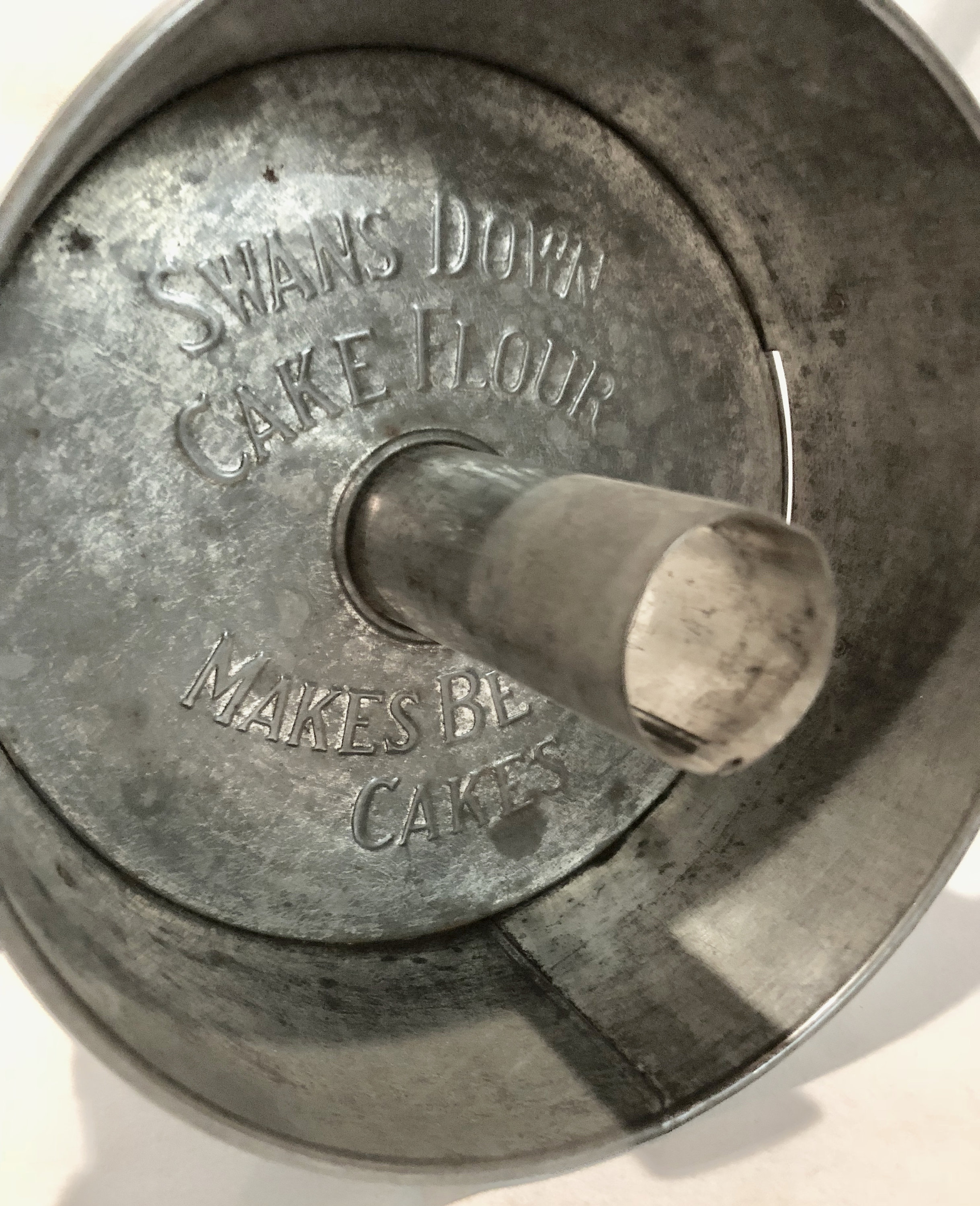 Vintage Swans Down Cake Flour Pan, Patent 1923
