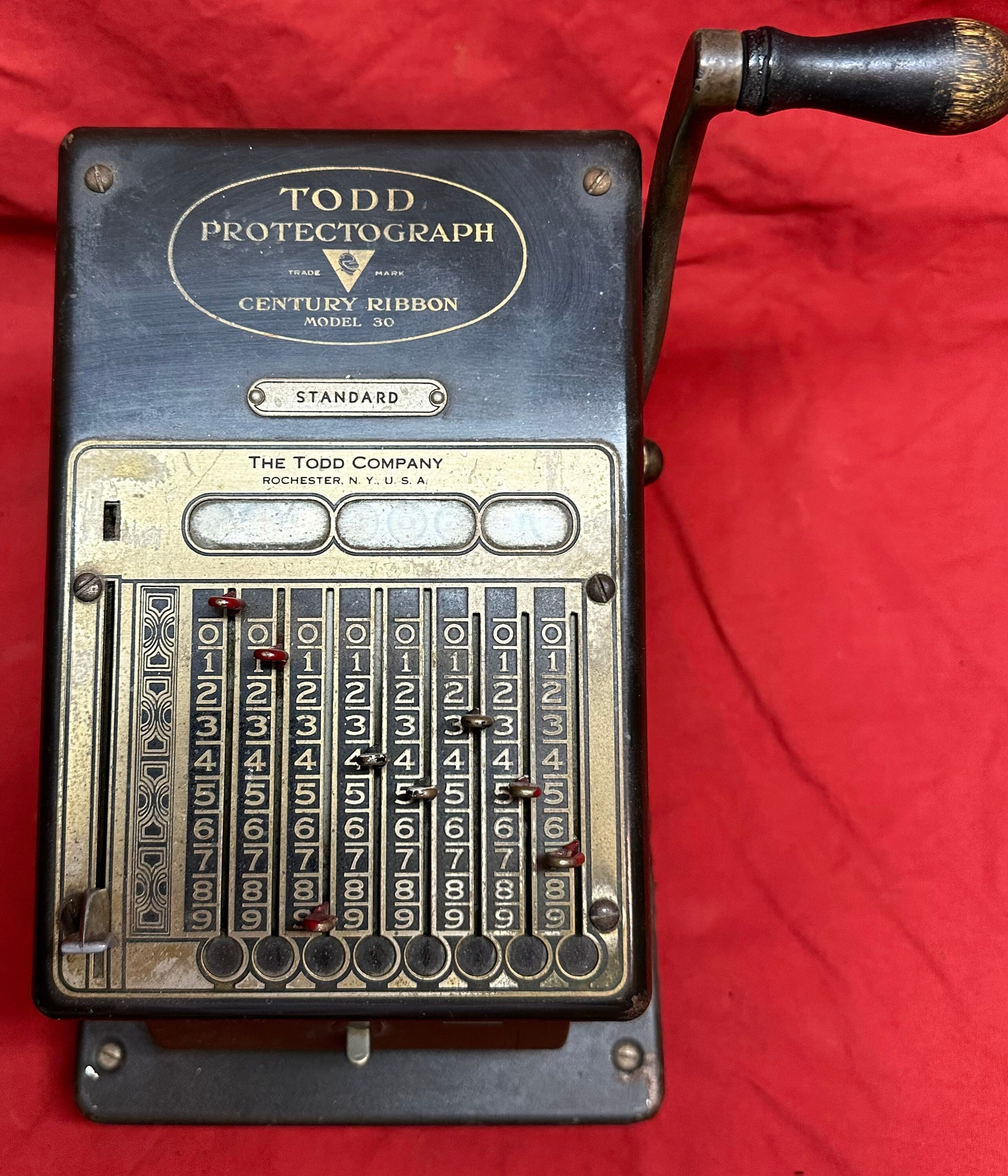 Vintage Toddprotectograph Check Writer Model 30, The Todd Co,Rochester,NY