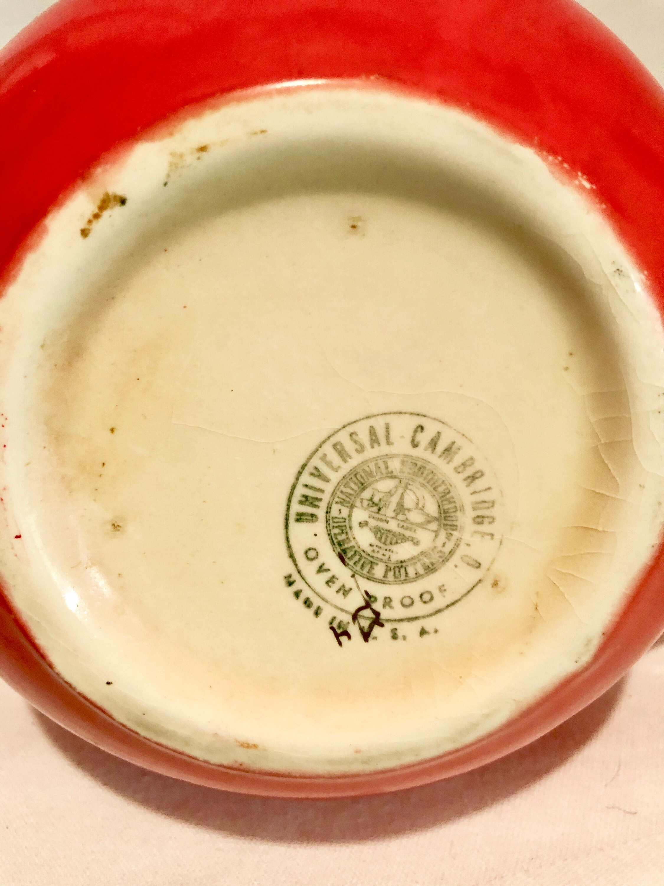 Vintage Universal Cambridge Red Teapot, Universal Cambridge Pottery Co