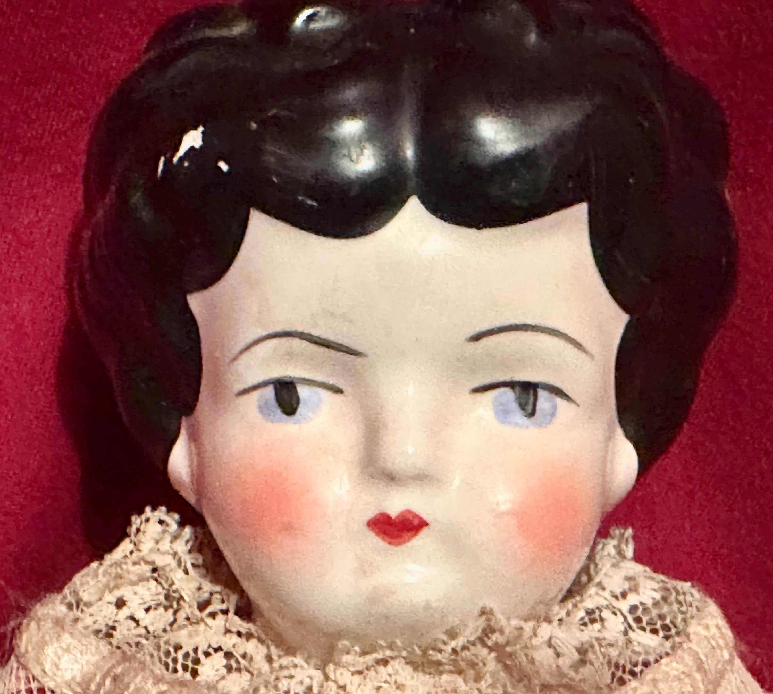 Vintage Victorian Brunette Porcelain China Doll - Etsy Israel