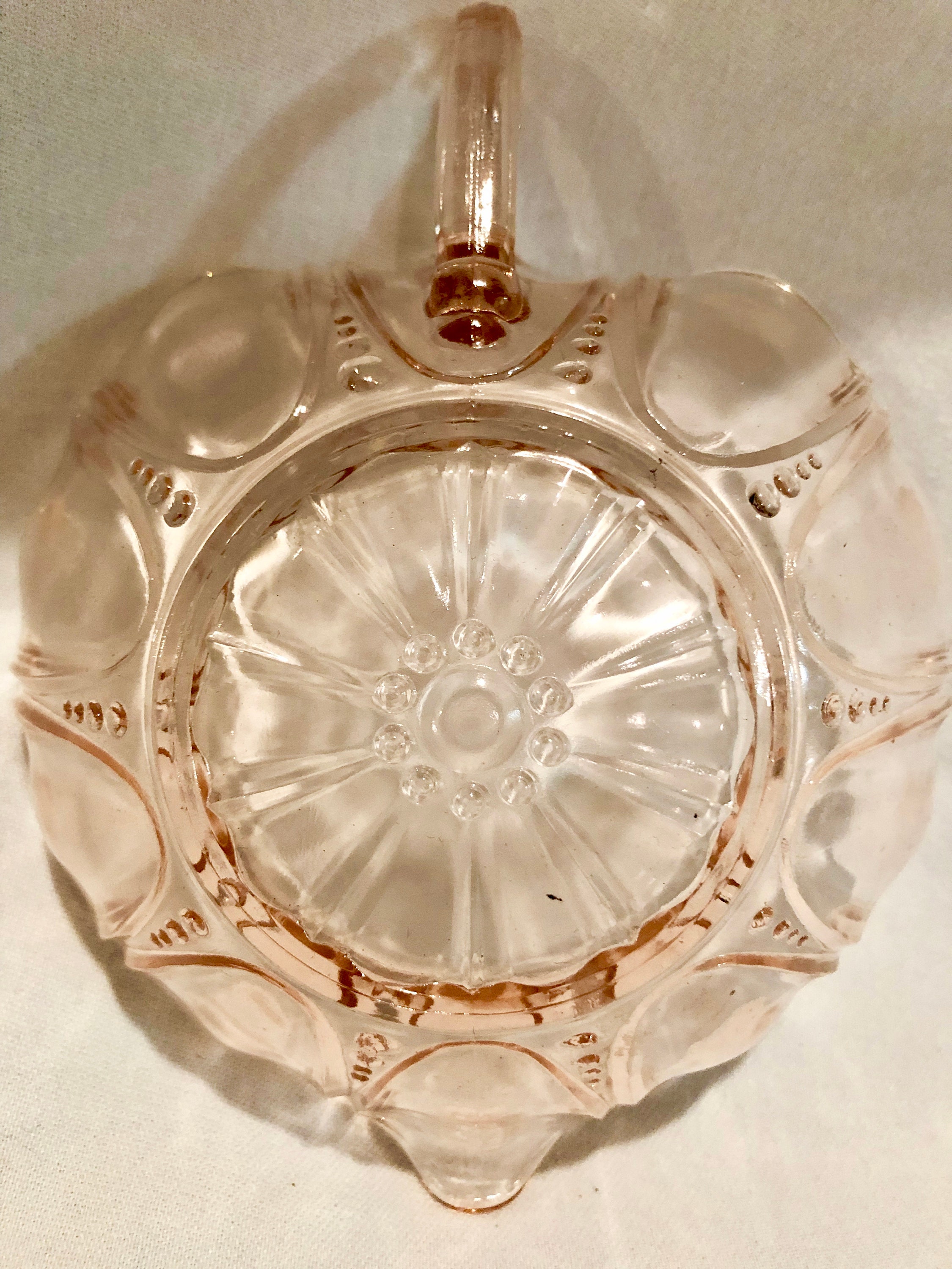 Vintage Blush Pink Depression Glass Serving Dish
