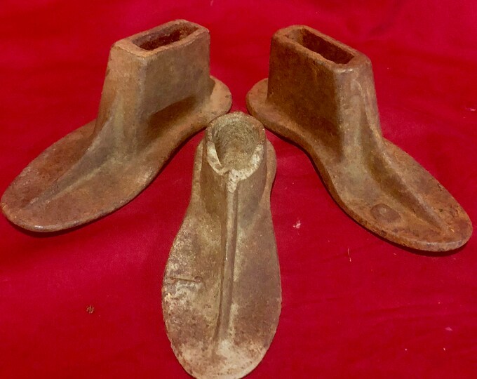 Cast Iron Antique Cobblers Shoe Making Forms- Children's size- Set of Three
