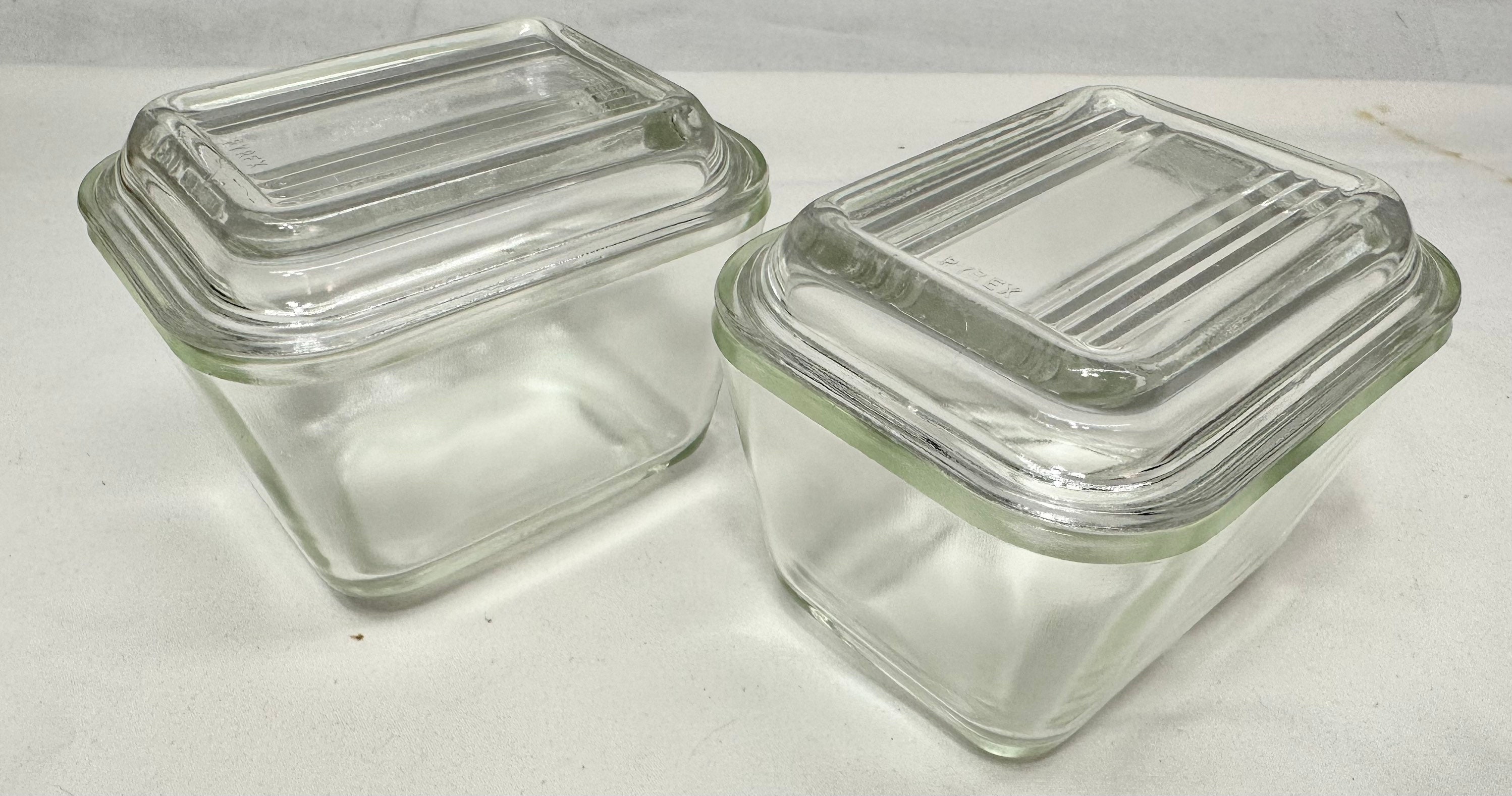Vintage Pyrex Small Rectangular Clear Glass Refrigerator Storage