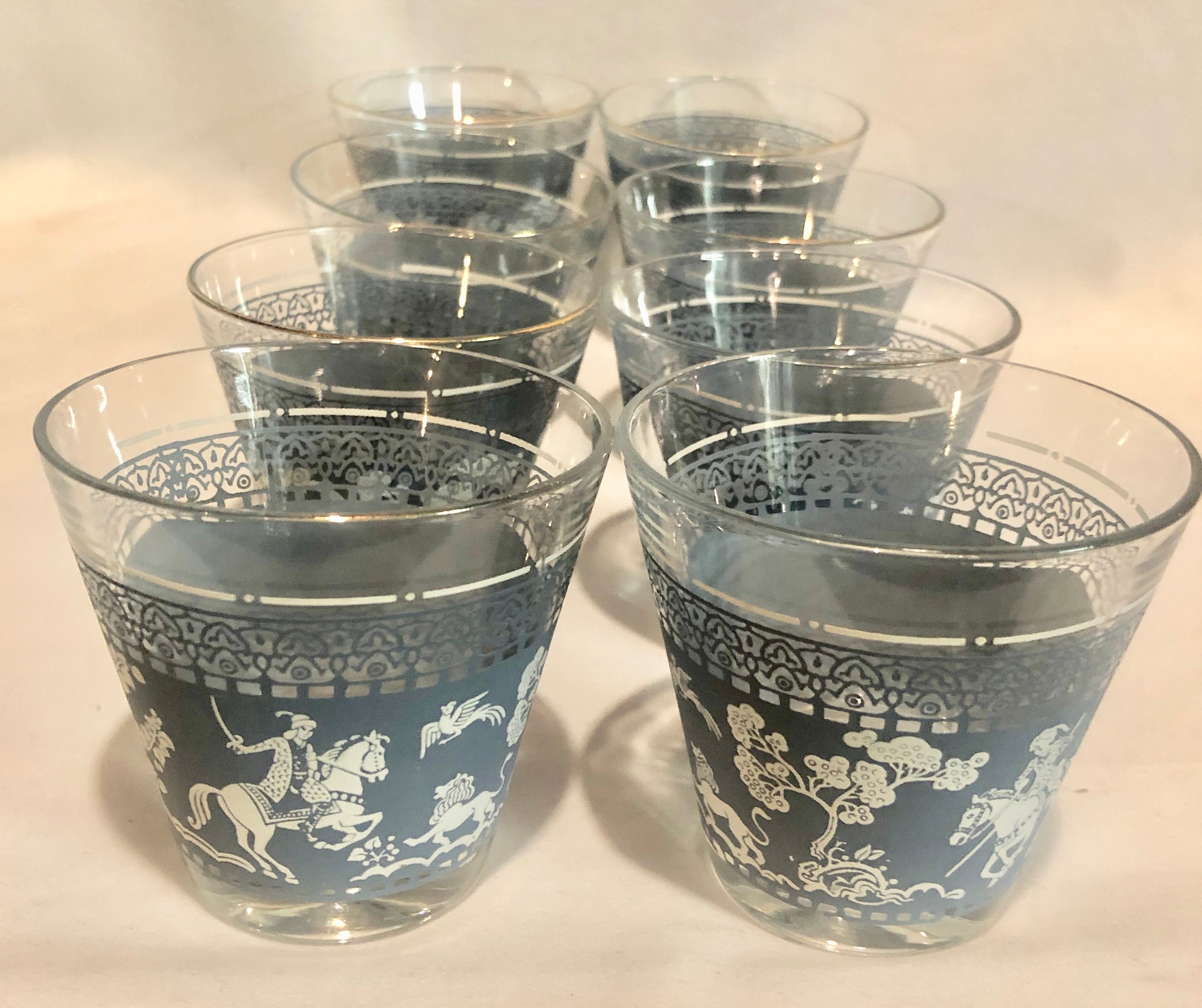 Vintage HazelAtlas Wedgewood Blue Jasperware Arabian Knights/Warrior