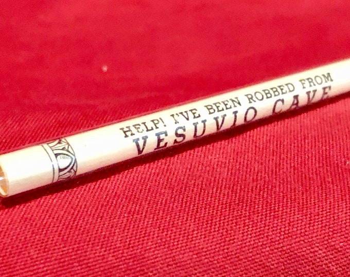 Vintage Glass Swizzel Stick- 'Stolen from Vesuvio Cave' Brooklyn New York, Circa 1950's