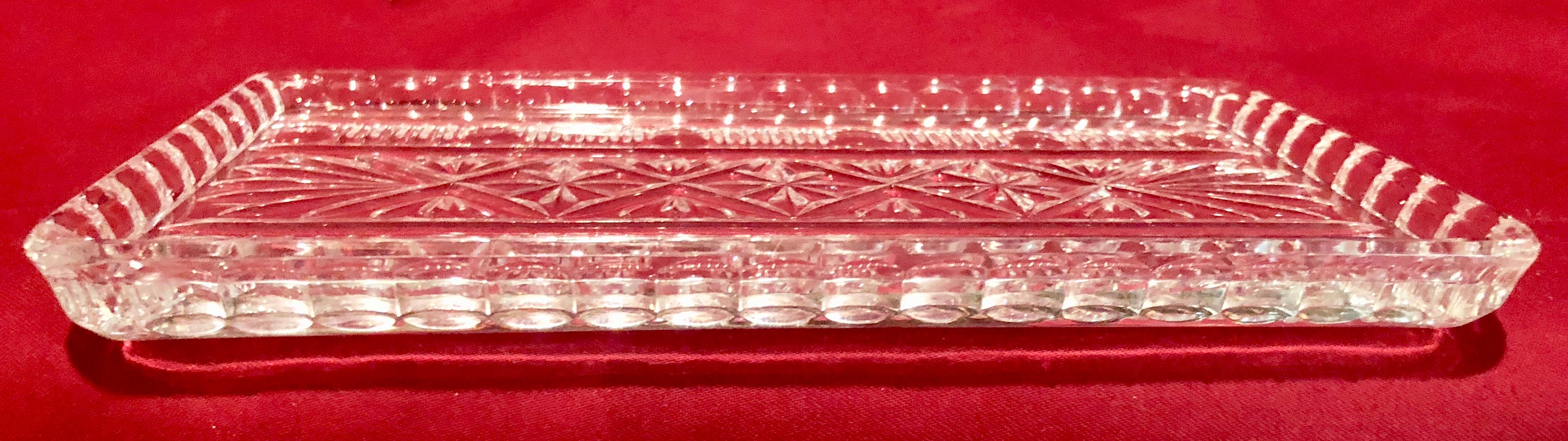 Vintage Clear Cut Crystal Vanity Tray