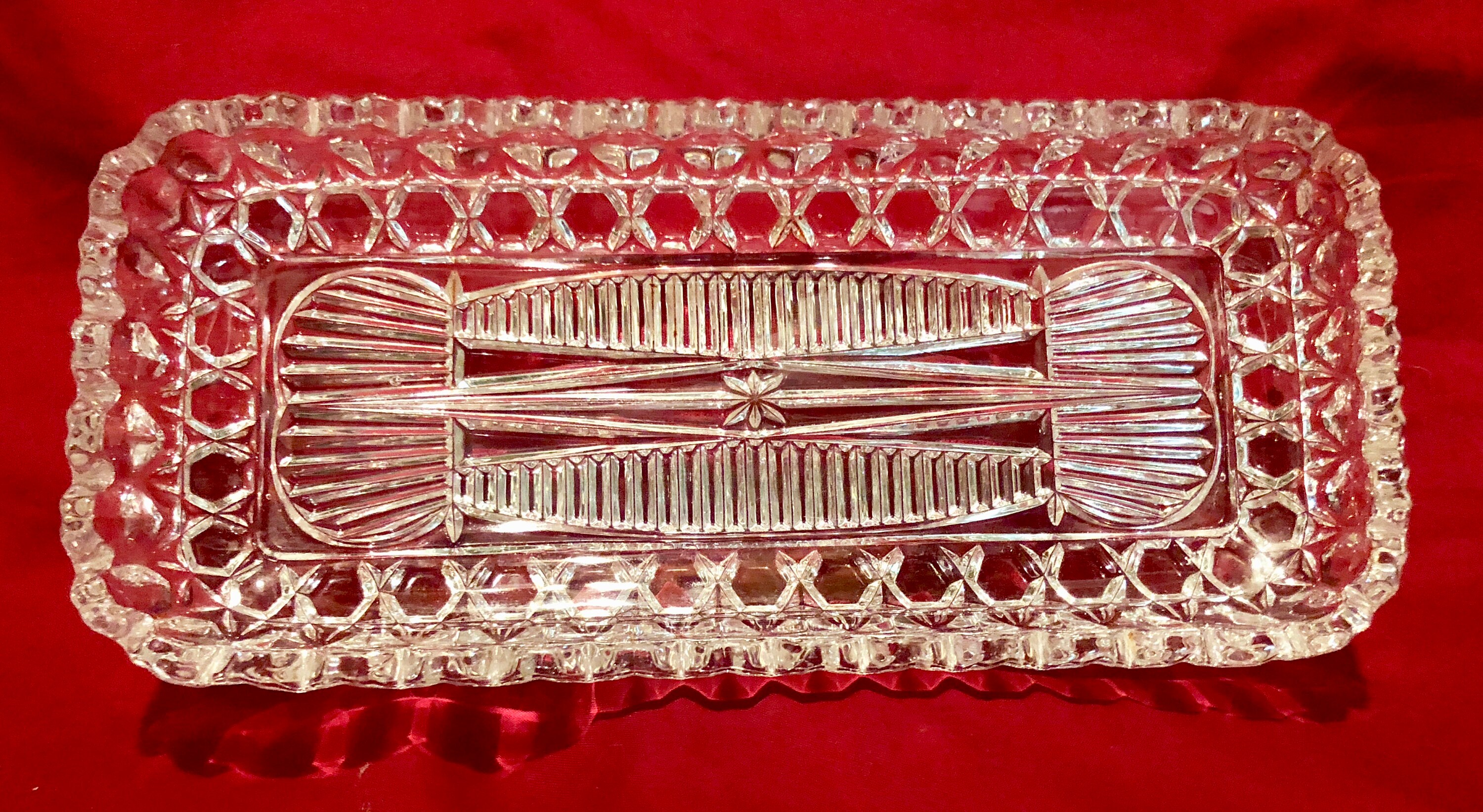 Vintage Cut Crystal Serving Dish