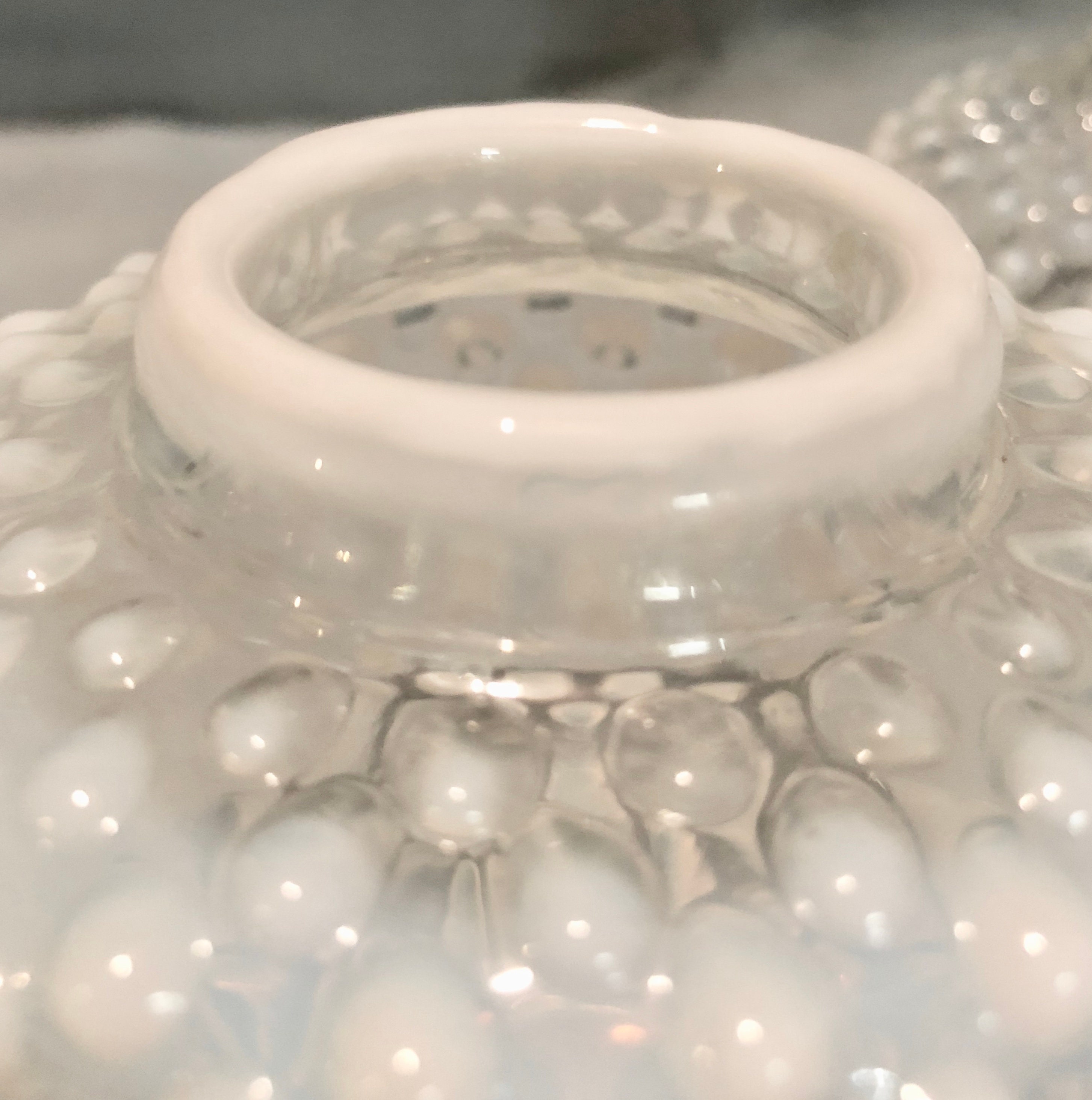 Vintage Clear/White Fenton Style Hobnail Glass Serving Pieces