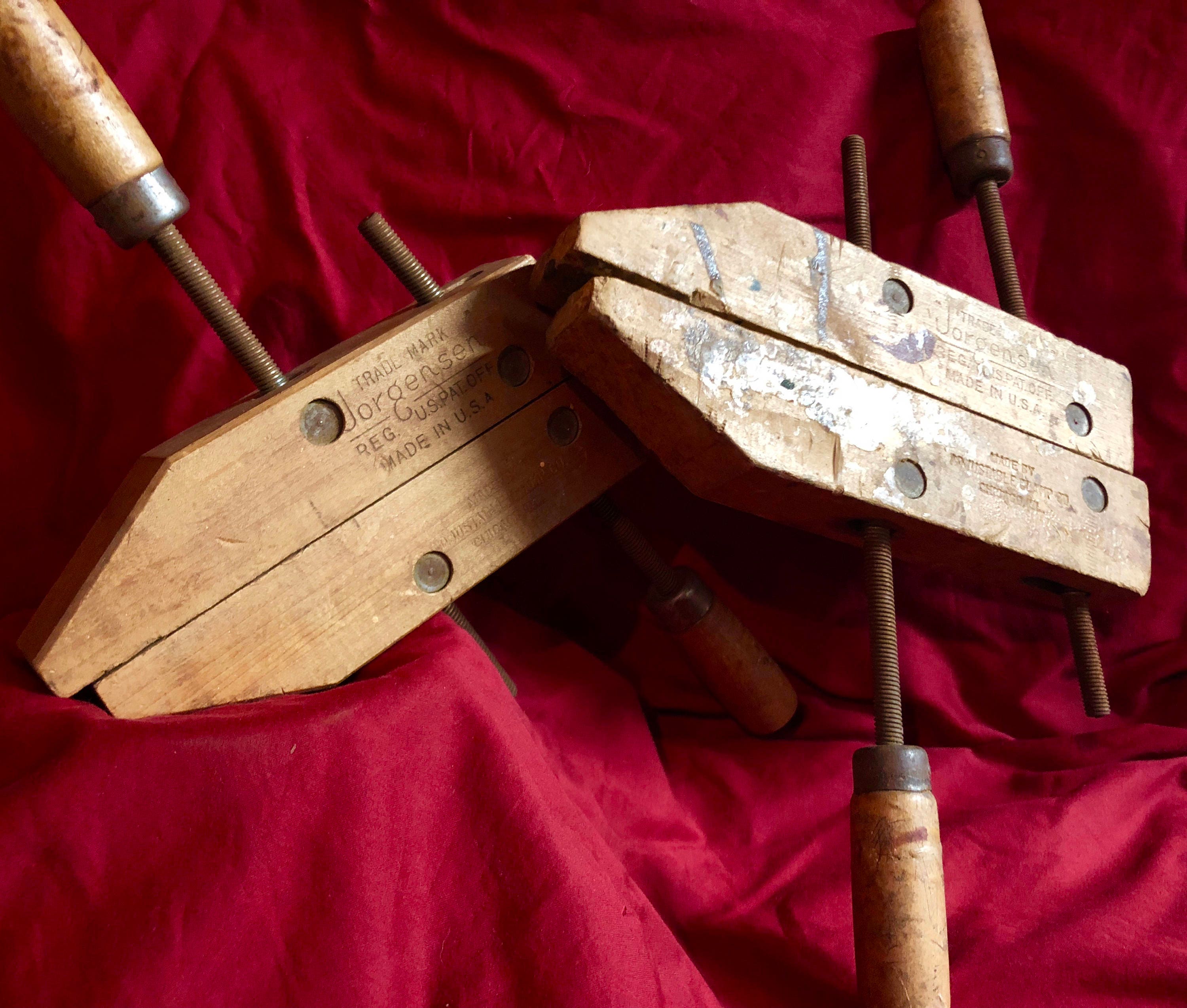 Vintage Wooden Adjustable Clamps by the Jorgensen Co circa 1950's-Set