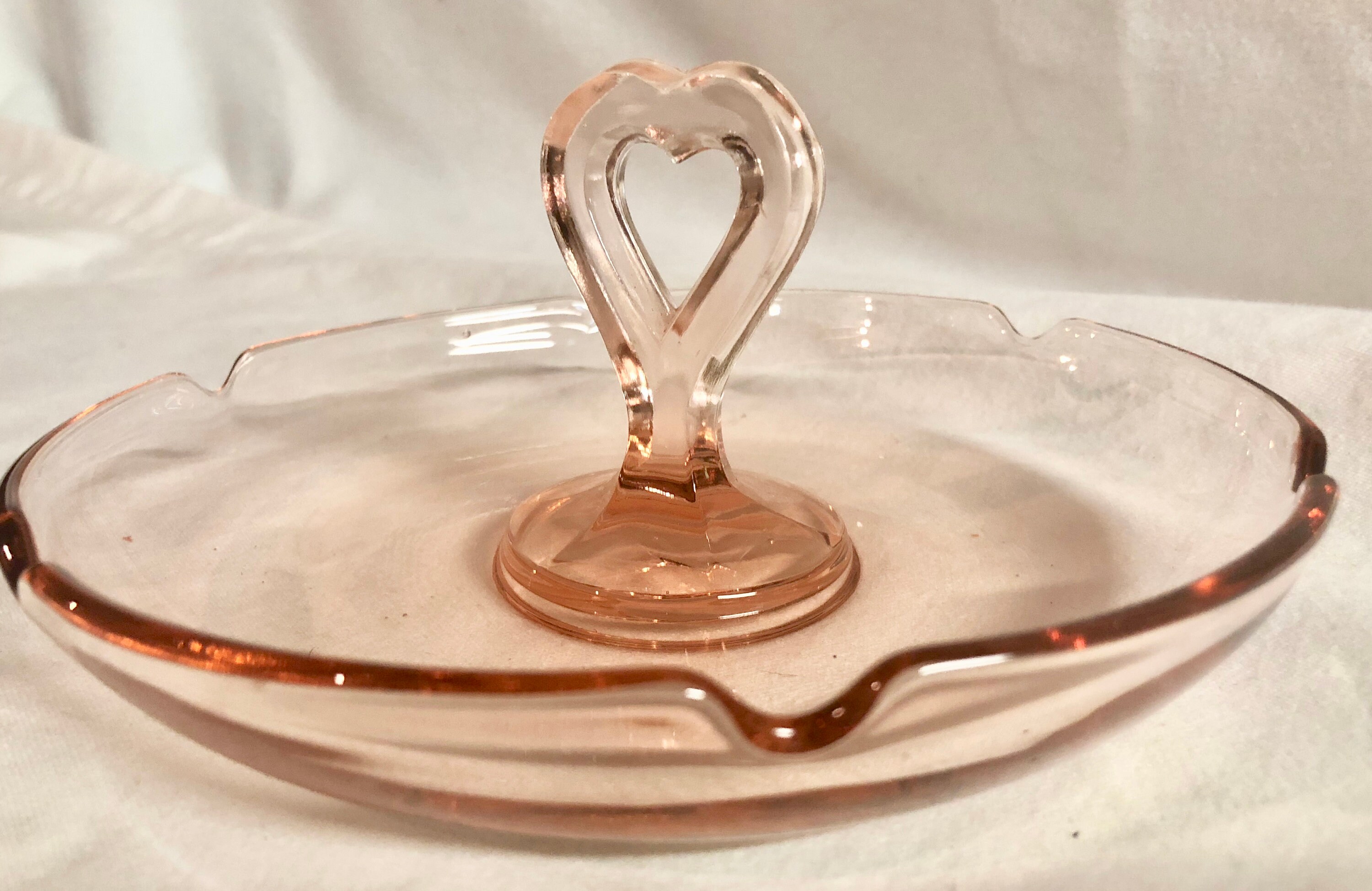 Home & Living Tray L E Smith Tidbit pink depression glass Dining