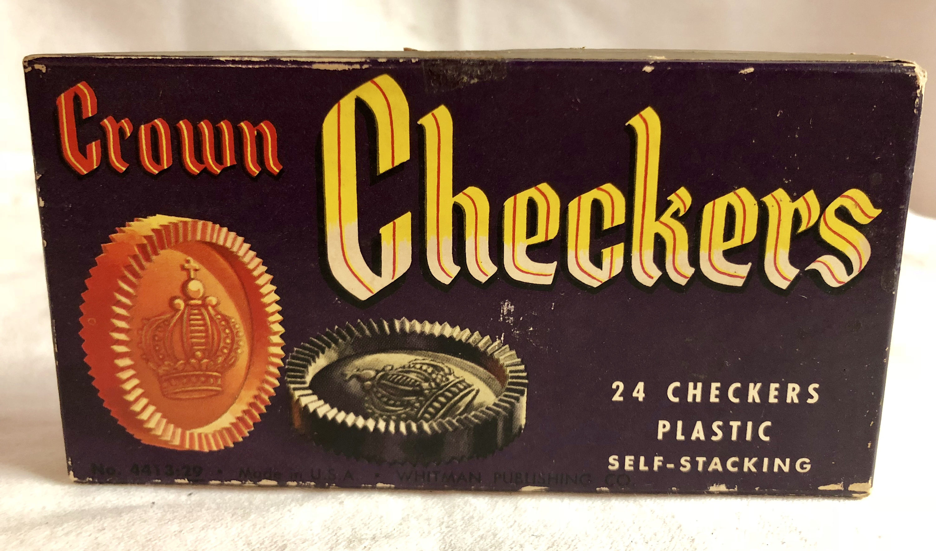 Vintage 1950's Crown Plastic Self Stacking Checkers