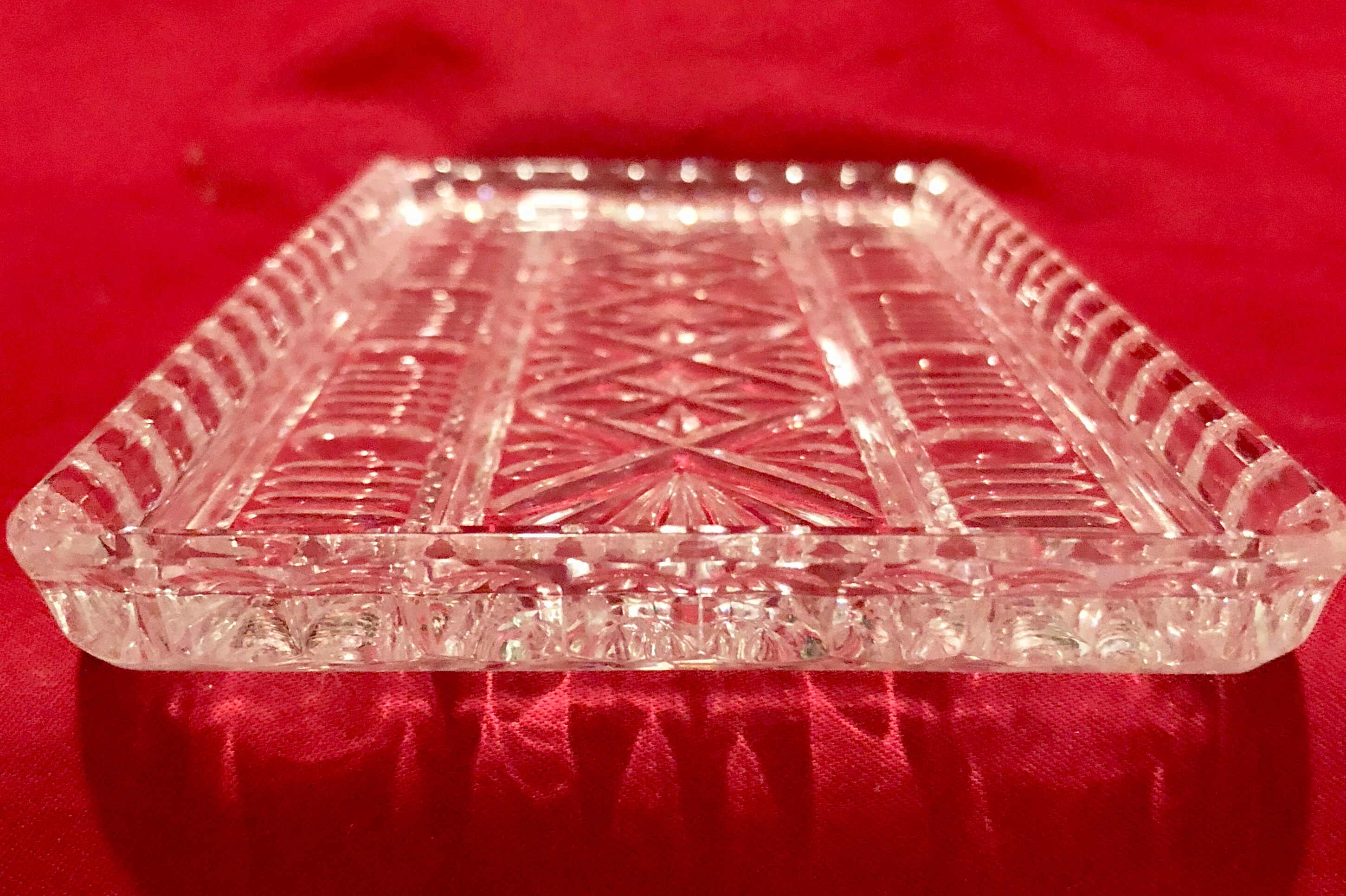 Vintage Clear Cut Crystal Vanity Tray