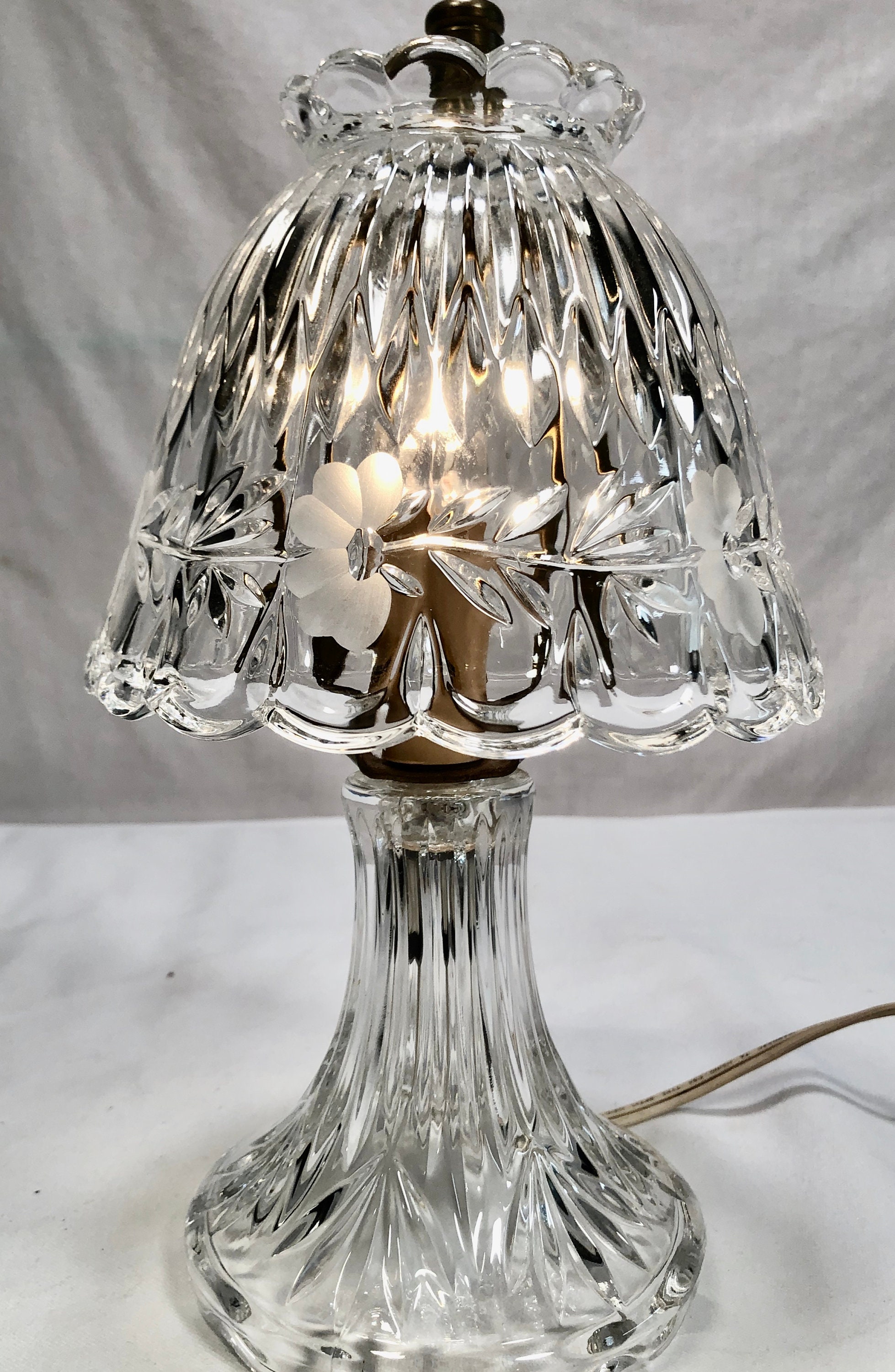 Vintage Princess House Lead Crystal Glass Table Lamp